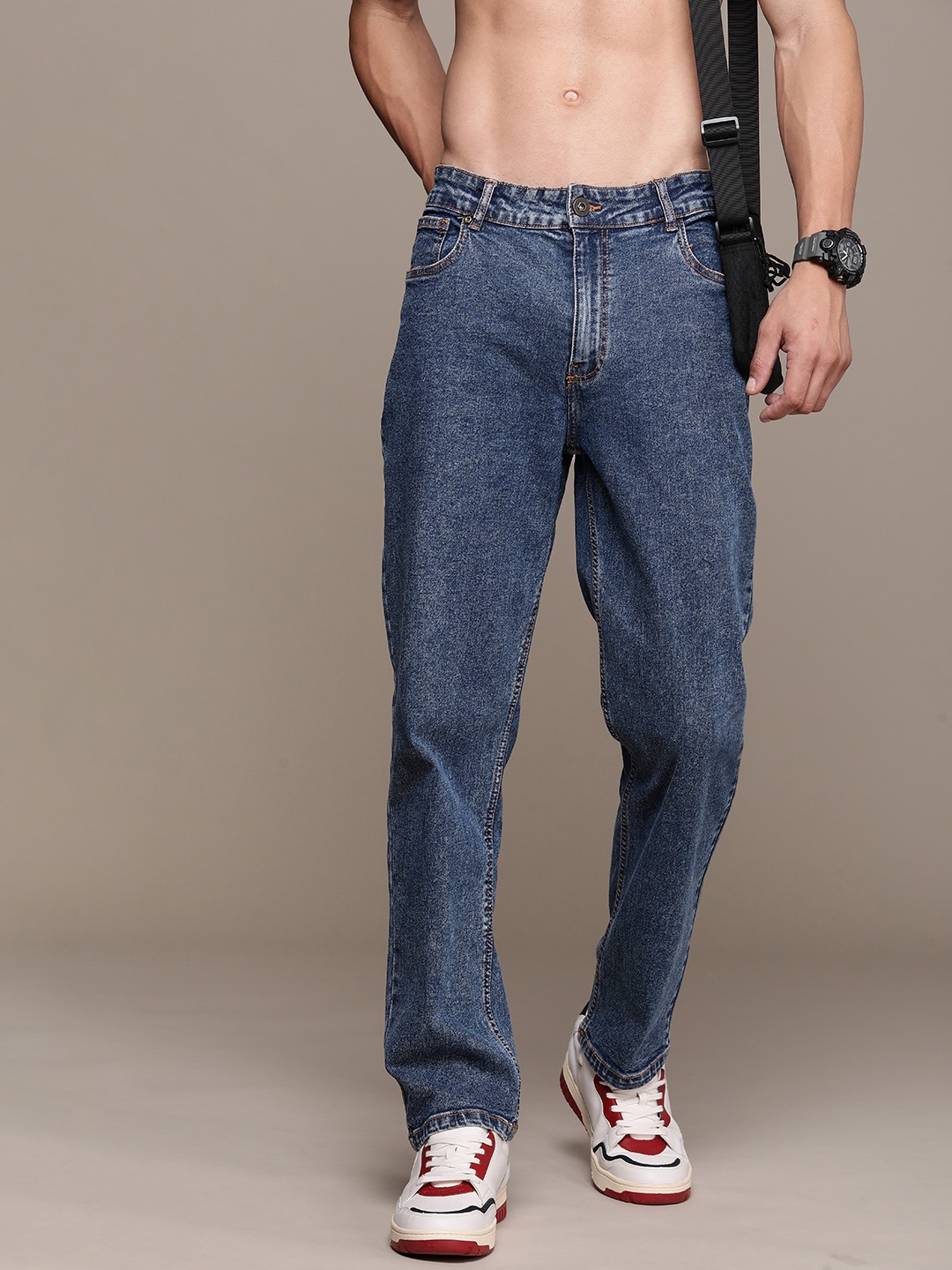 

Roadster Men Straight Fit Stretchable Jeans, Blue