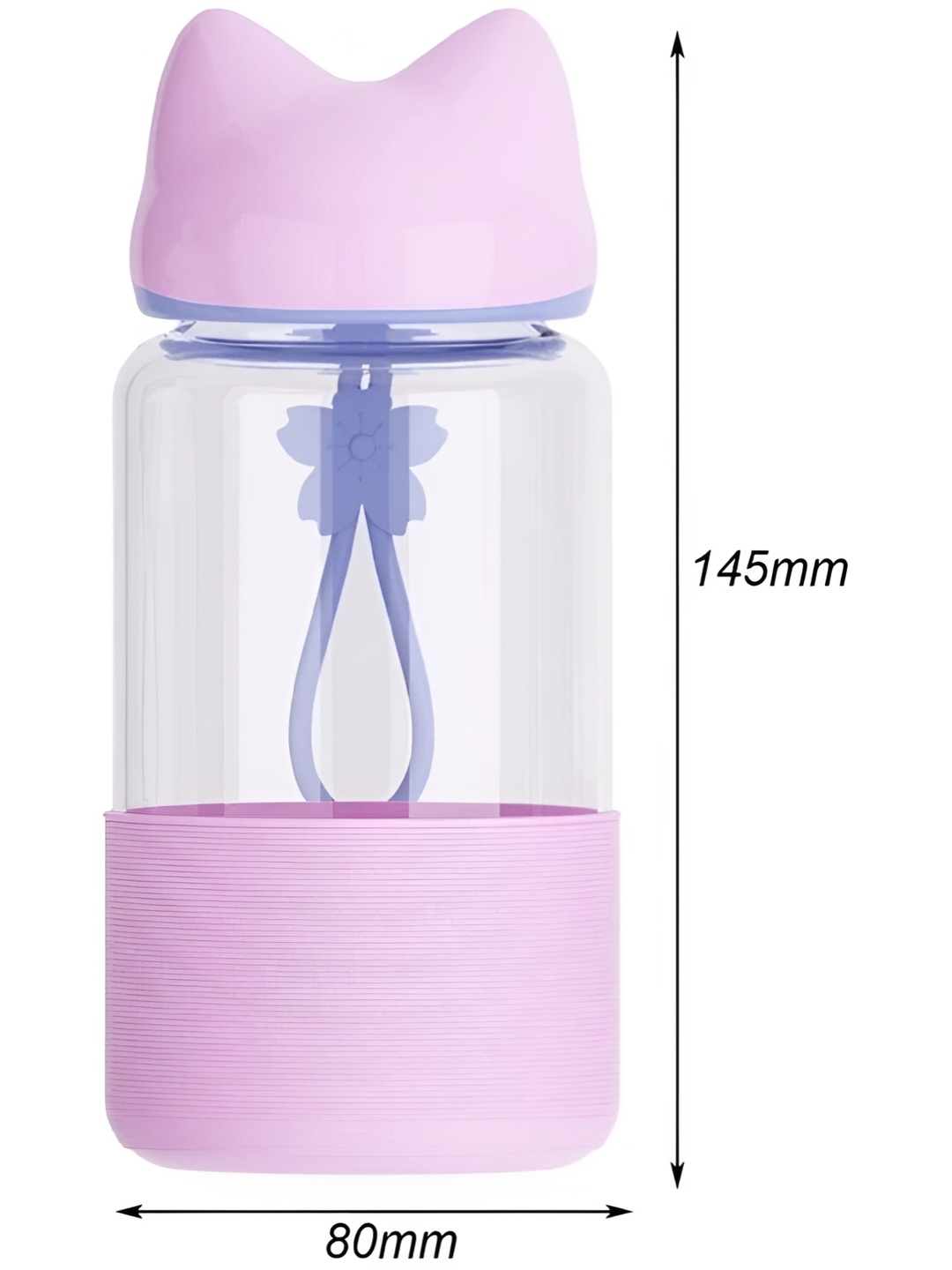

WELOUR Purple & Transparent Glass Water Bottle 340 ml