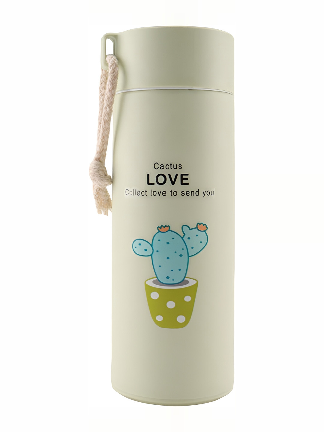 

WELOUR Green Cartoon Characters Printed Glass Water Bottles 400 ml