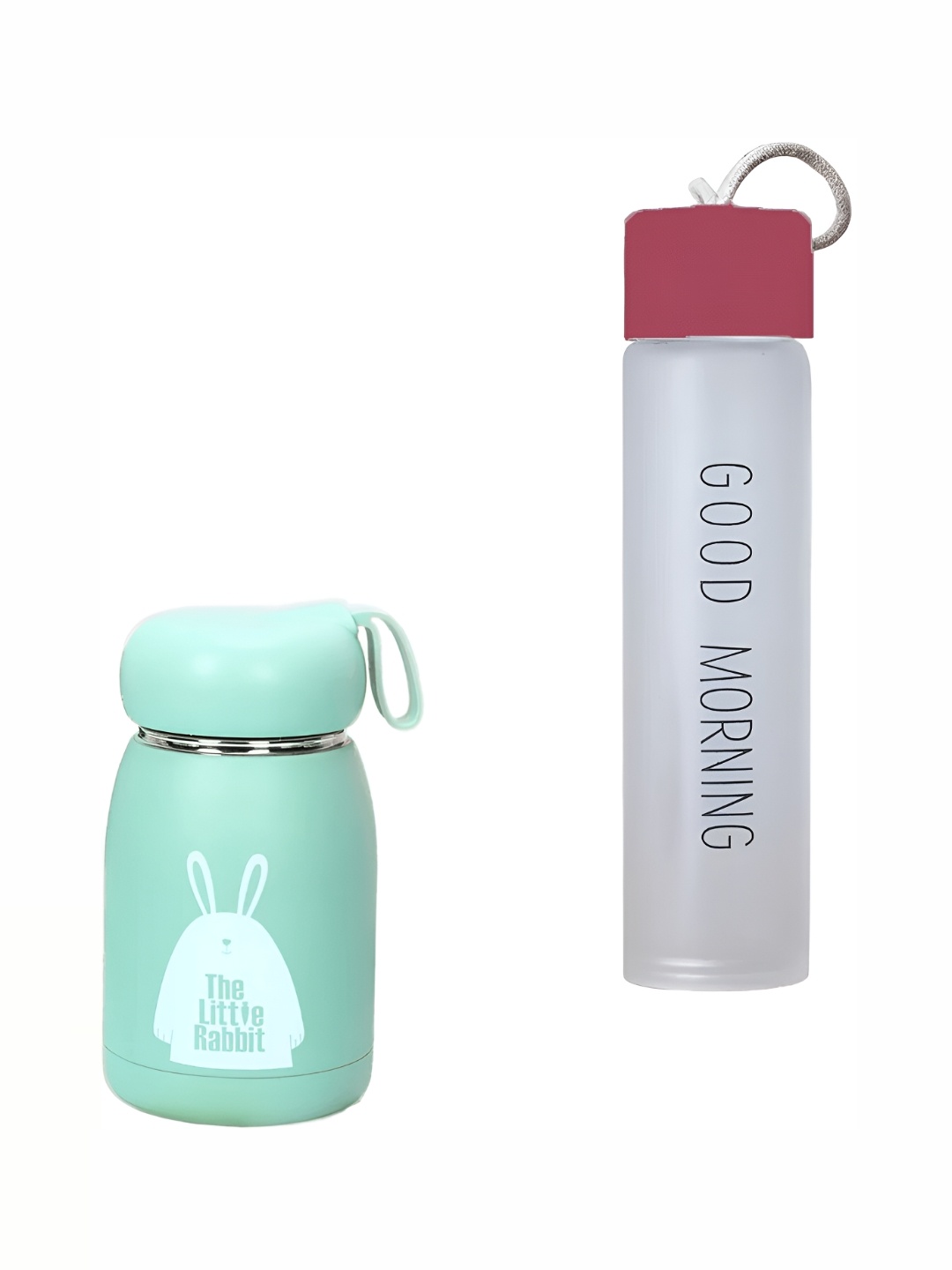 

WELOUR Green 2 Pieces Glass Water Bottle