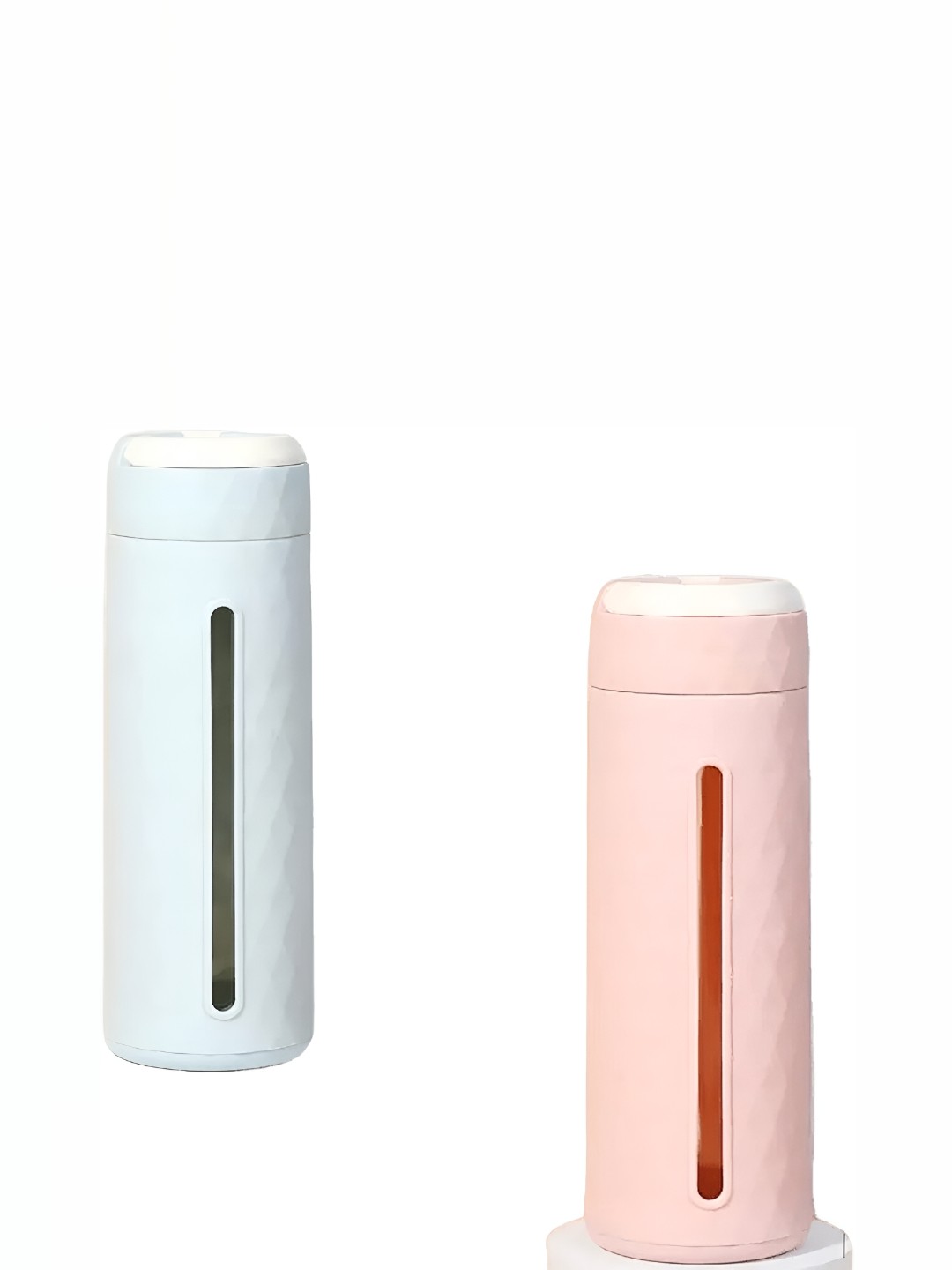 

WELOUR Blue & Pink 2 Pieces Glass Water Bottle