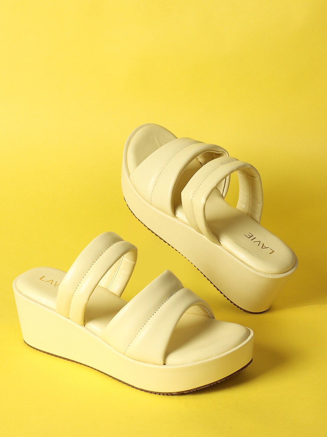 

Lavie Open Toe Wedges, Yellow