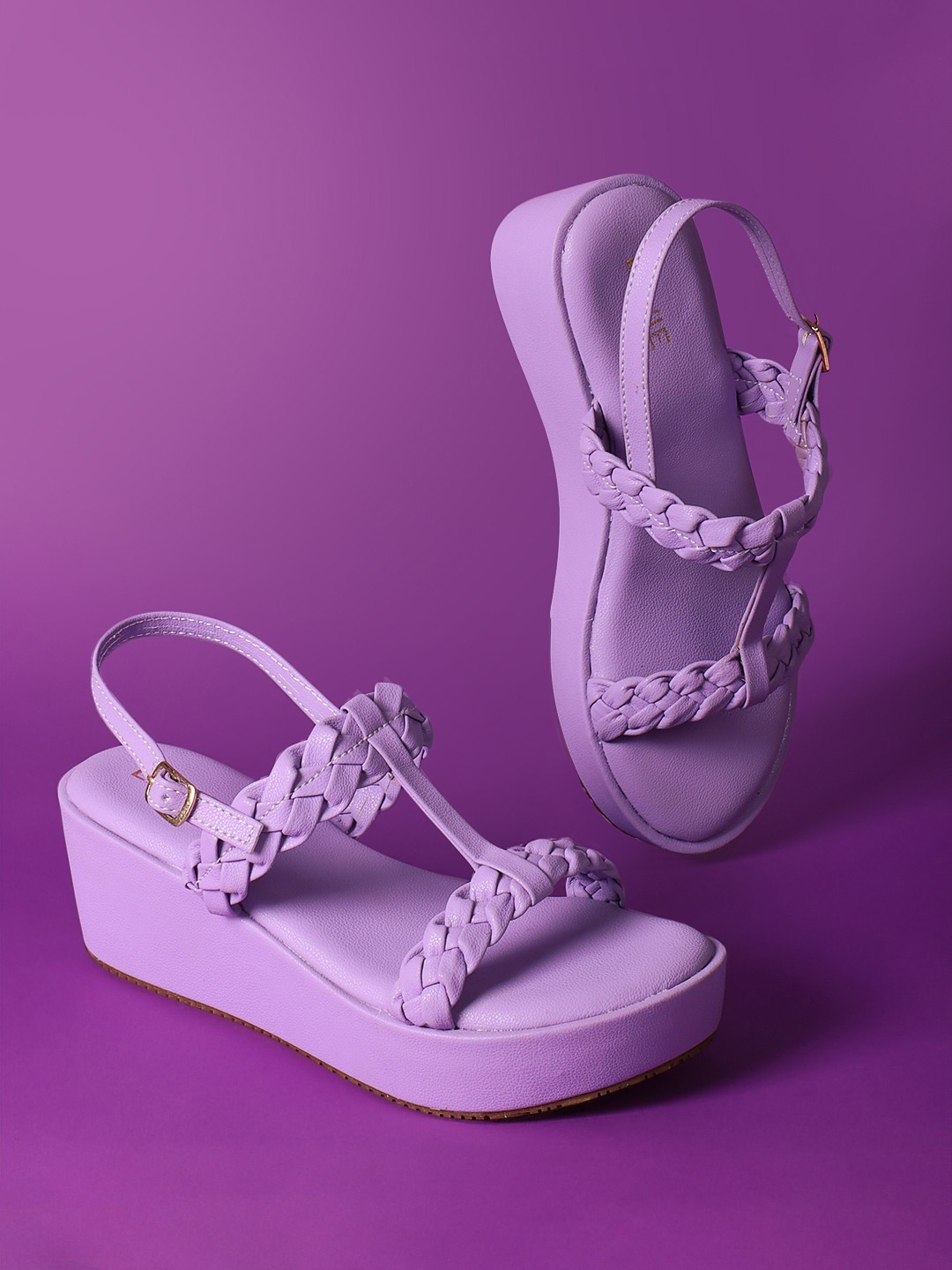 

Lavie Braided Detail Open Toe Wedges, Purple