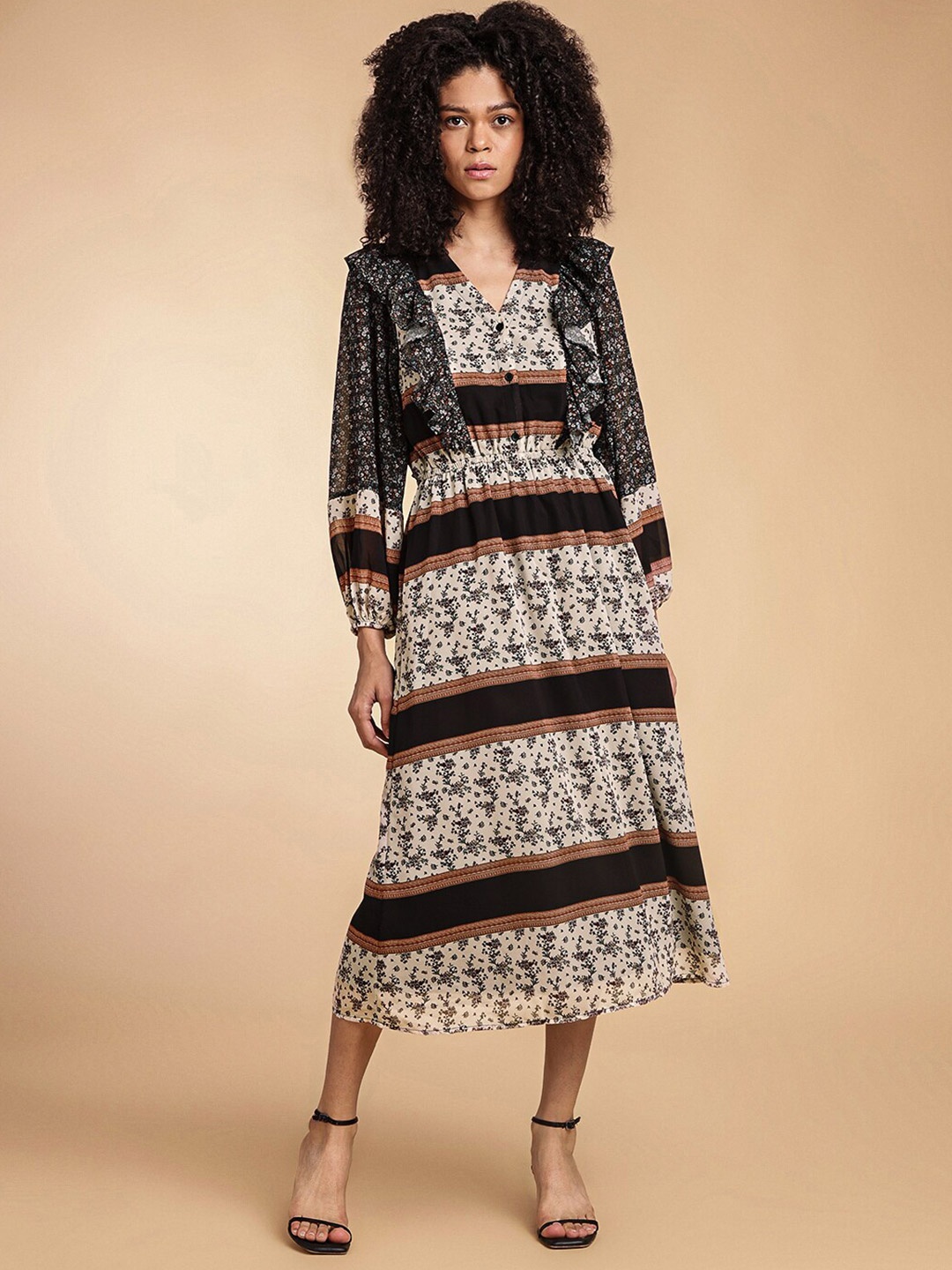 

H&M Floral Printed Shirt Dress, Off white