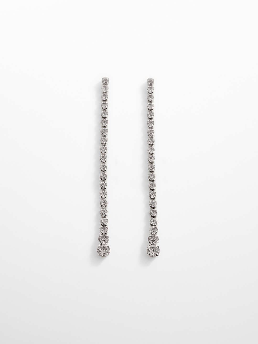 

MANGO Studded Contemporary Drop Earrings, Silver