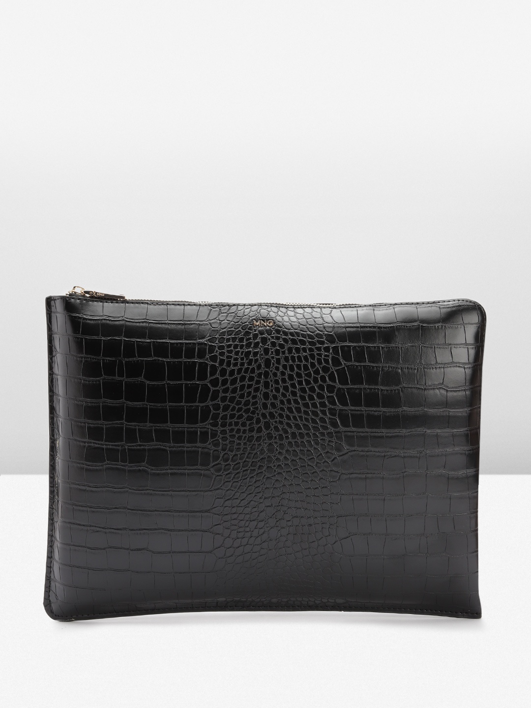 

MANGO Women Croc-Textured Laptop Sleeve, Black