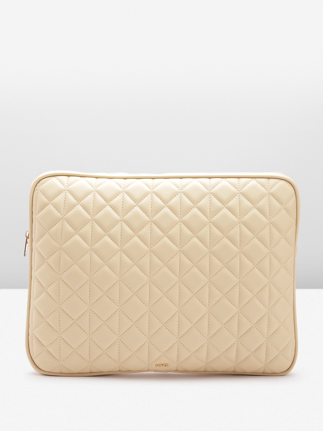 

MANGO Women Quilted Textured Laptop Sleeve - 16 Inch, Beige