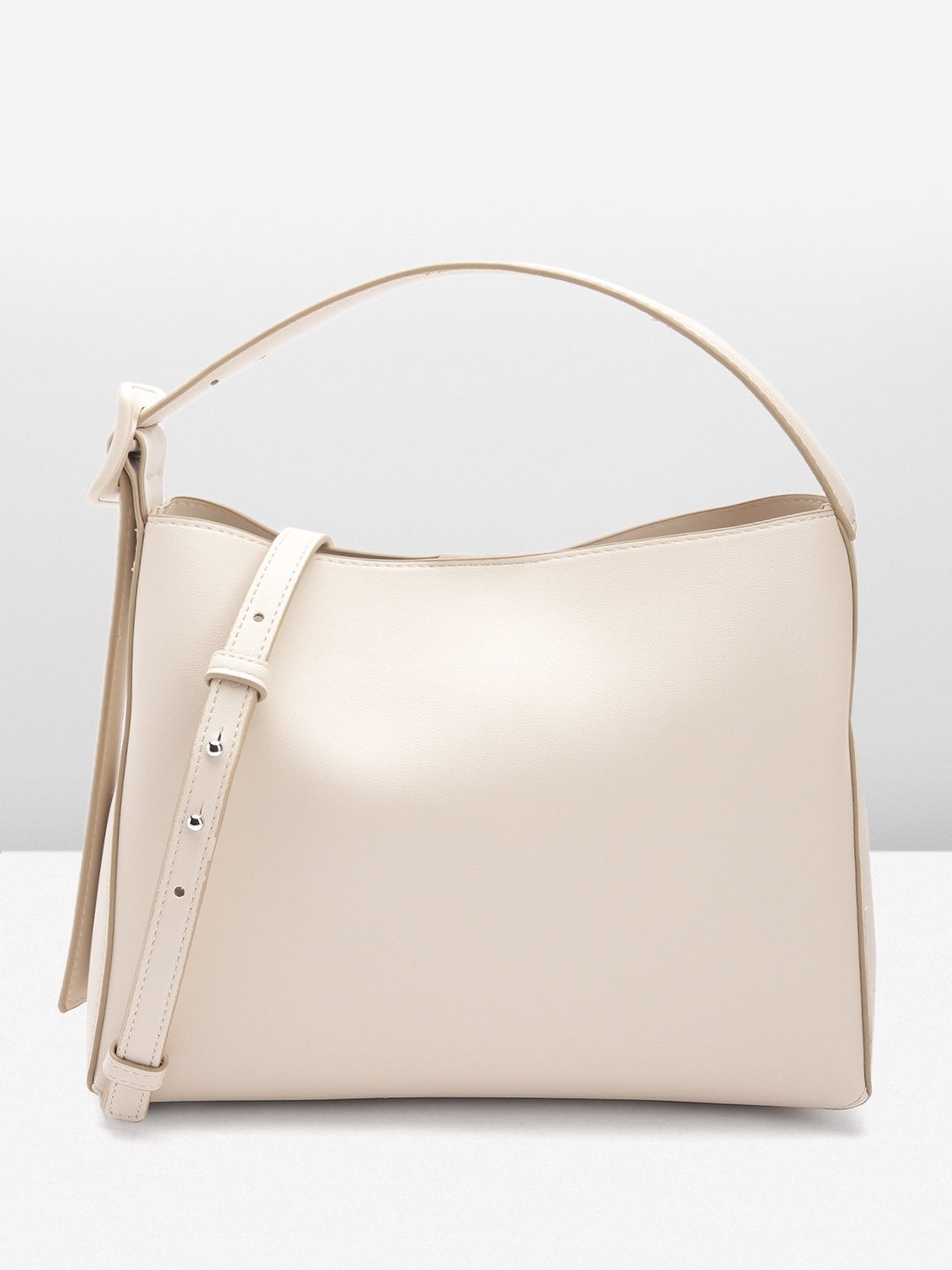 

MANGO Structured Handheld Bag, Beige