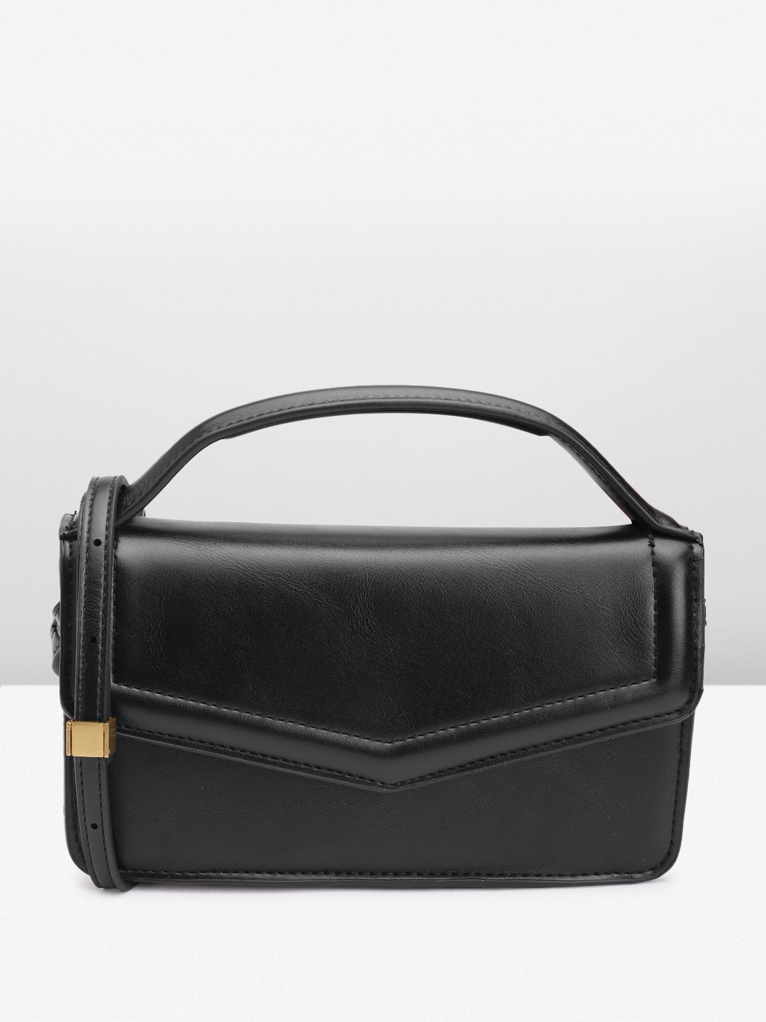 

MANGO Structured Satchel Bag, Black