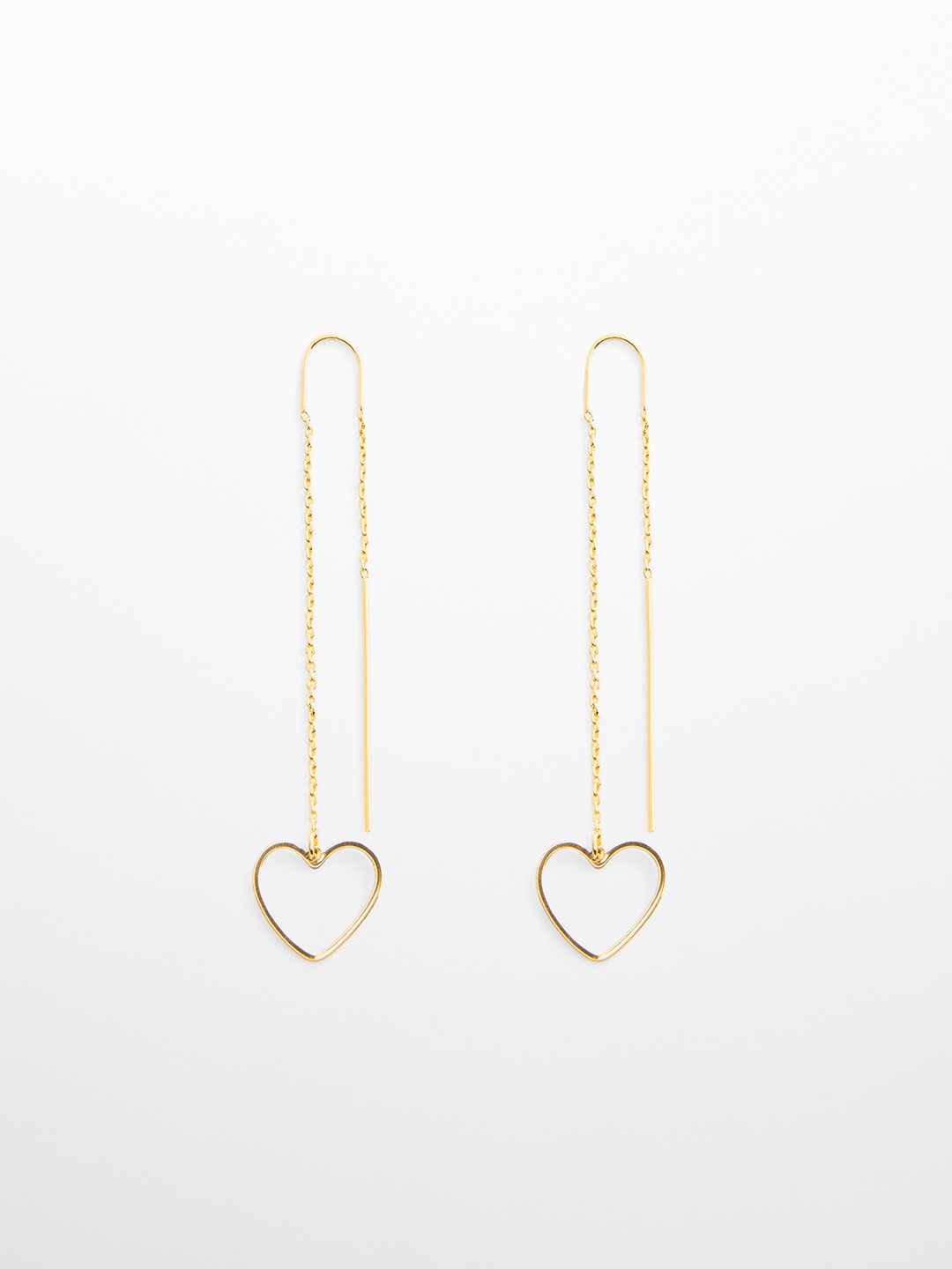 

MANGO Heart Shaped Drop Earrings, Gold