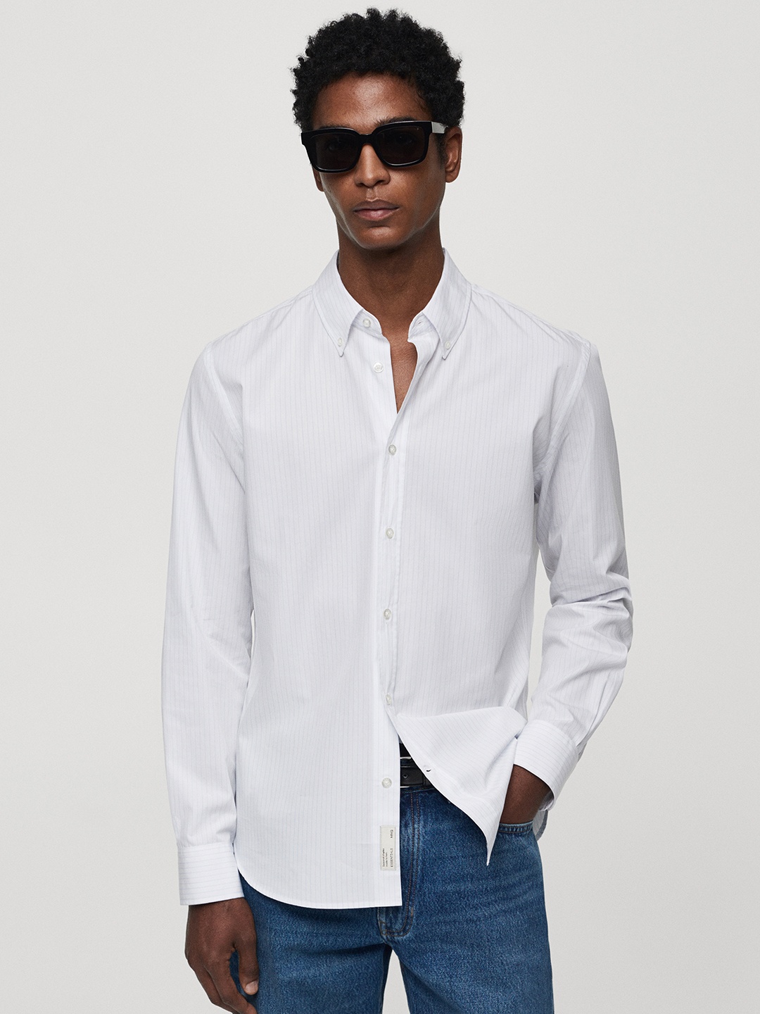 

MANGO MAN Men Opaque Casual Shirt, White