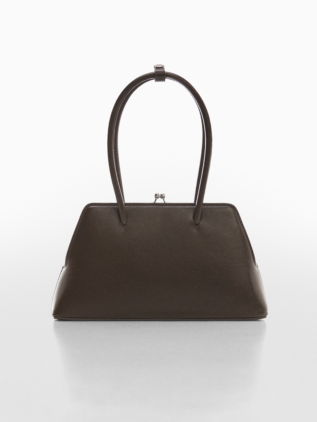 

MANGO Structured Handheld Bag, Coffee brown