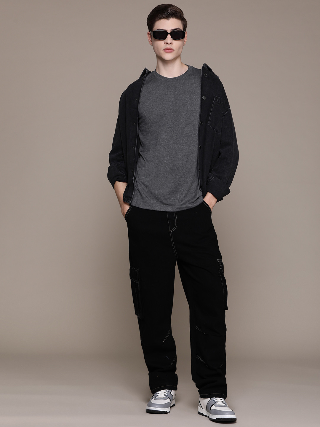 

MANGO MAN Round Neck T-shirt, Charcoal