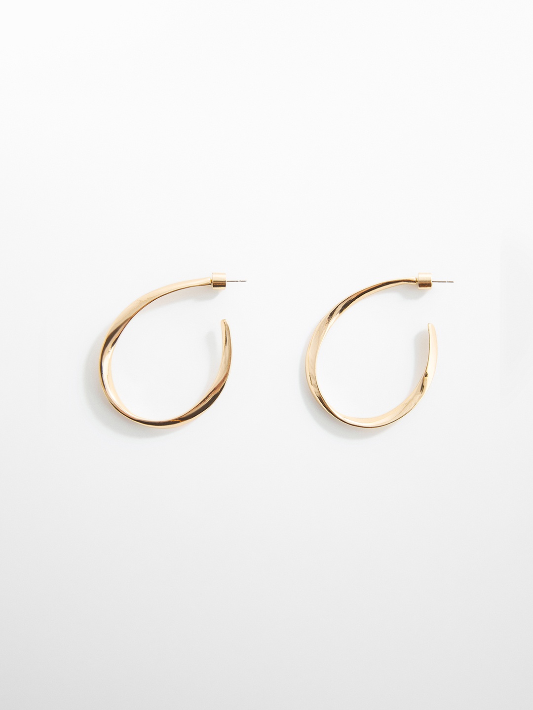 

MANGO Oval Shaped Hoop Earrings, Gold