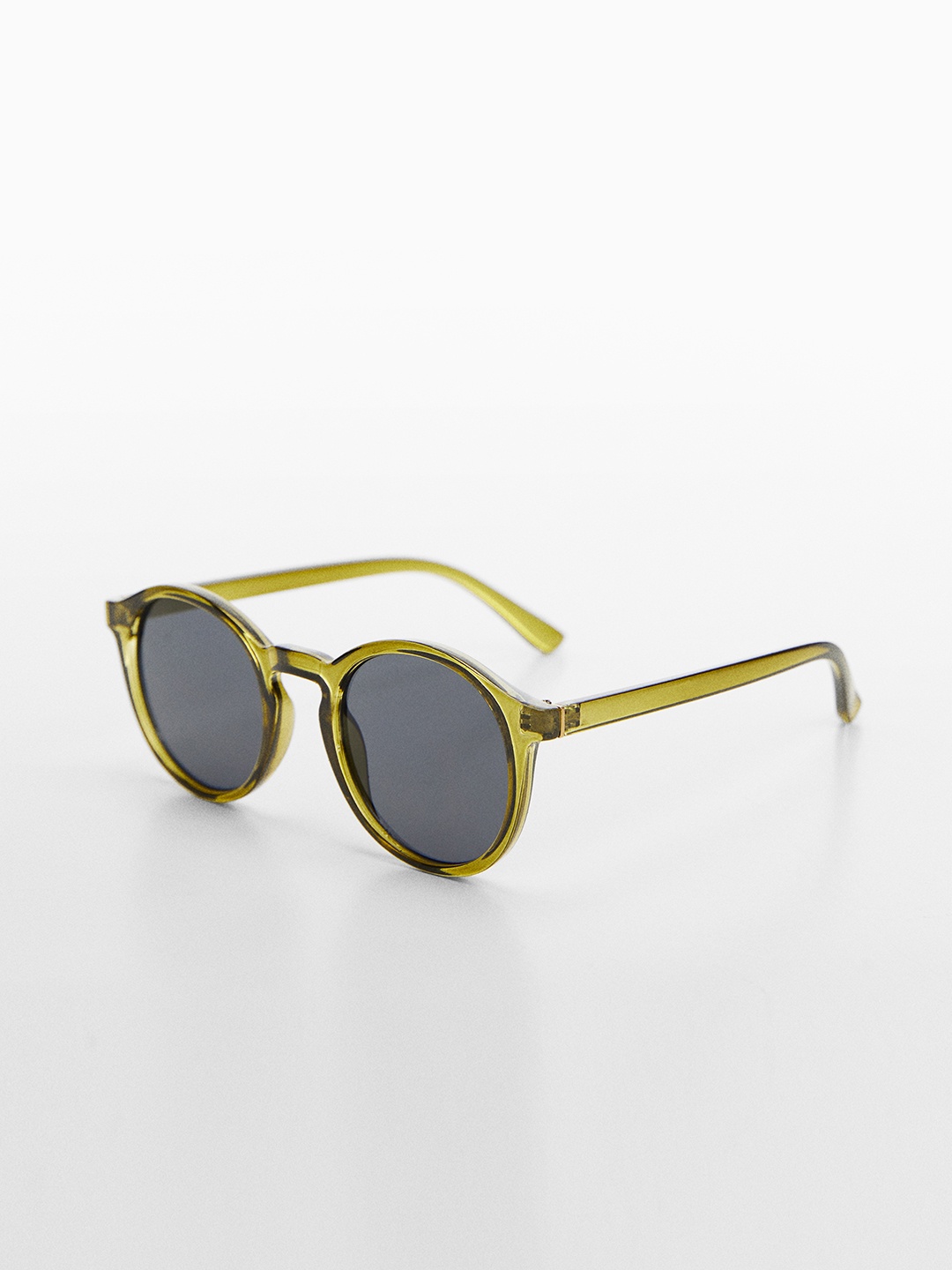 

MANGO MAN Round Sunglasses with UV Protected Lens, Black