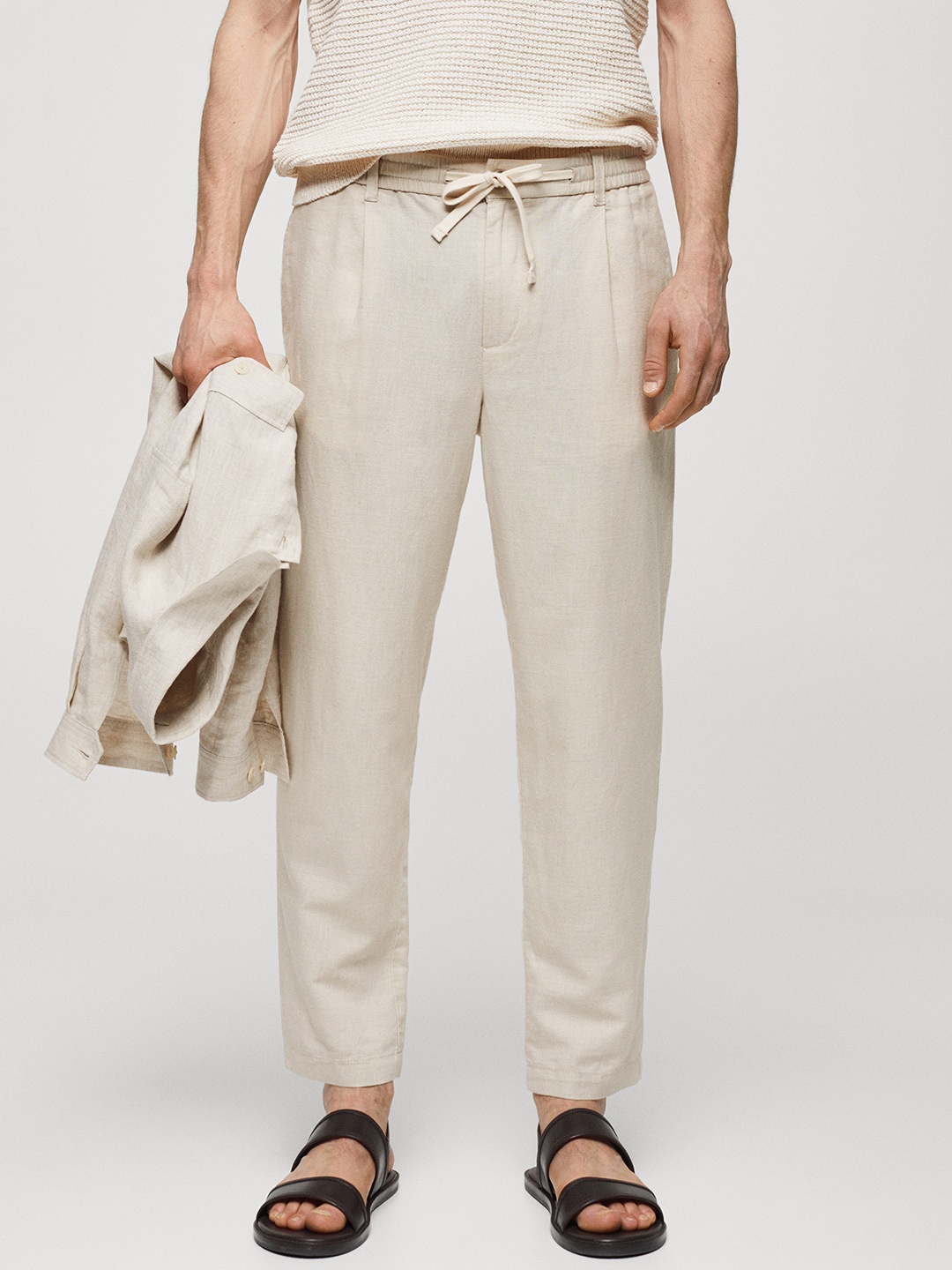 

MANGO MAN Men Trousers, Beige