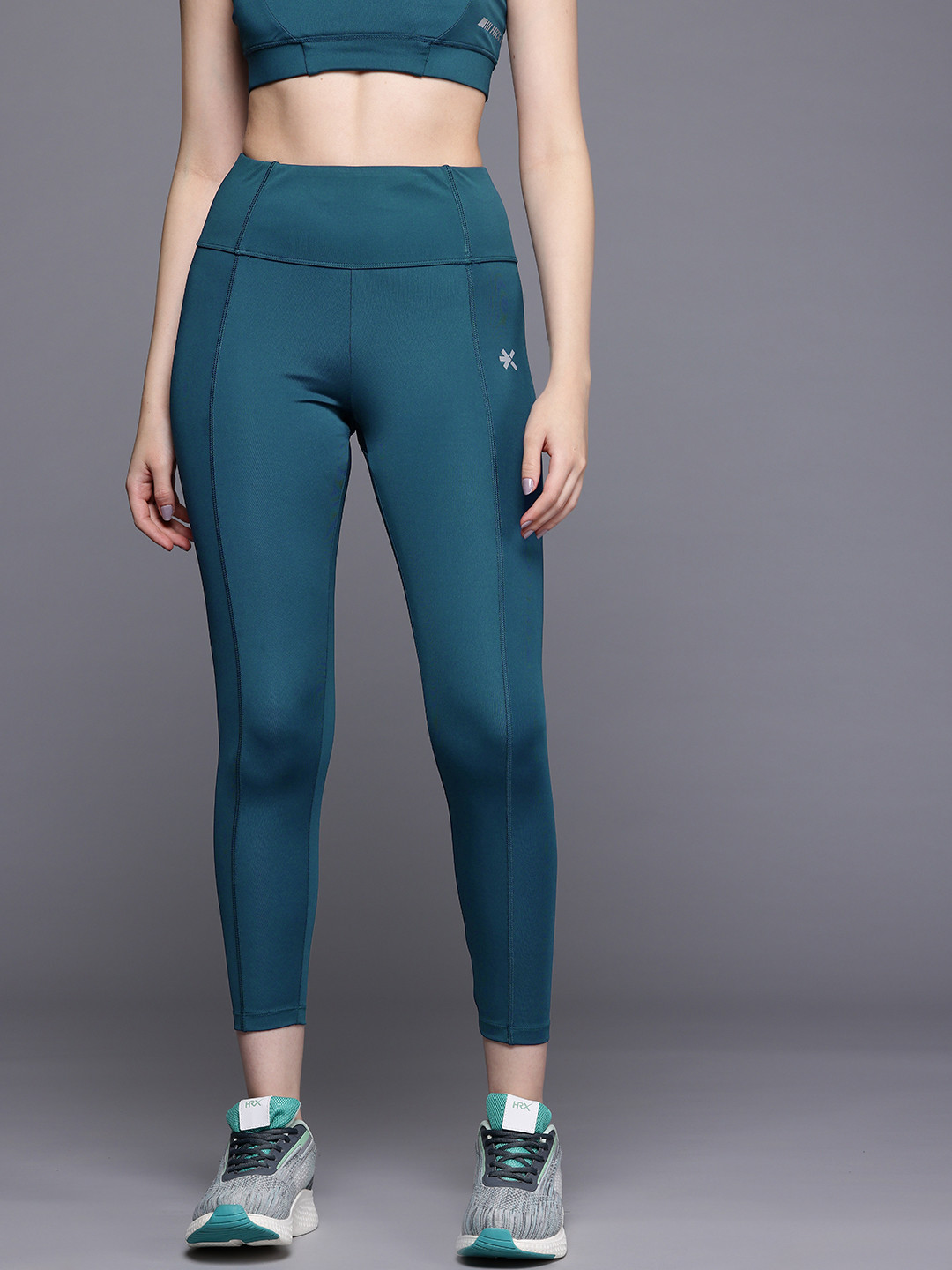 

HRX by Hrithik Roshan Women Solid Running Graphic Tights, Blue