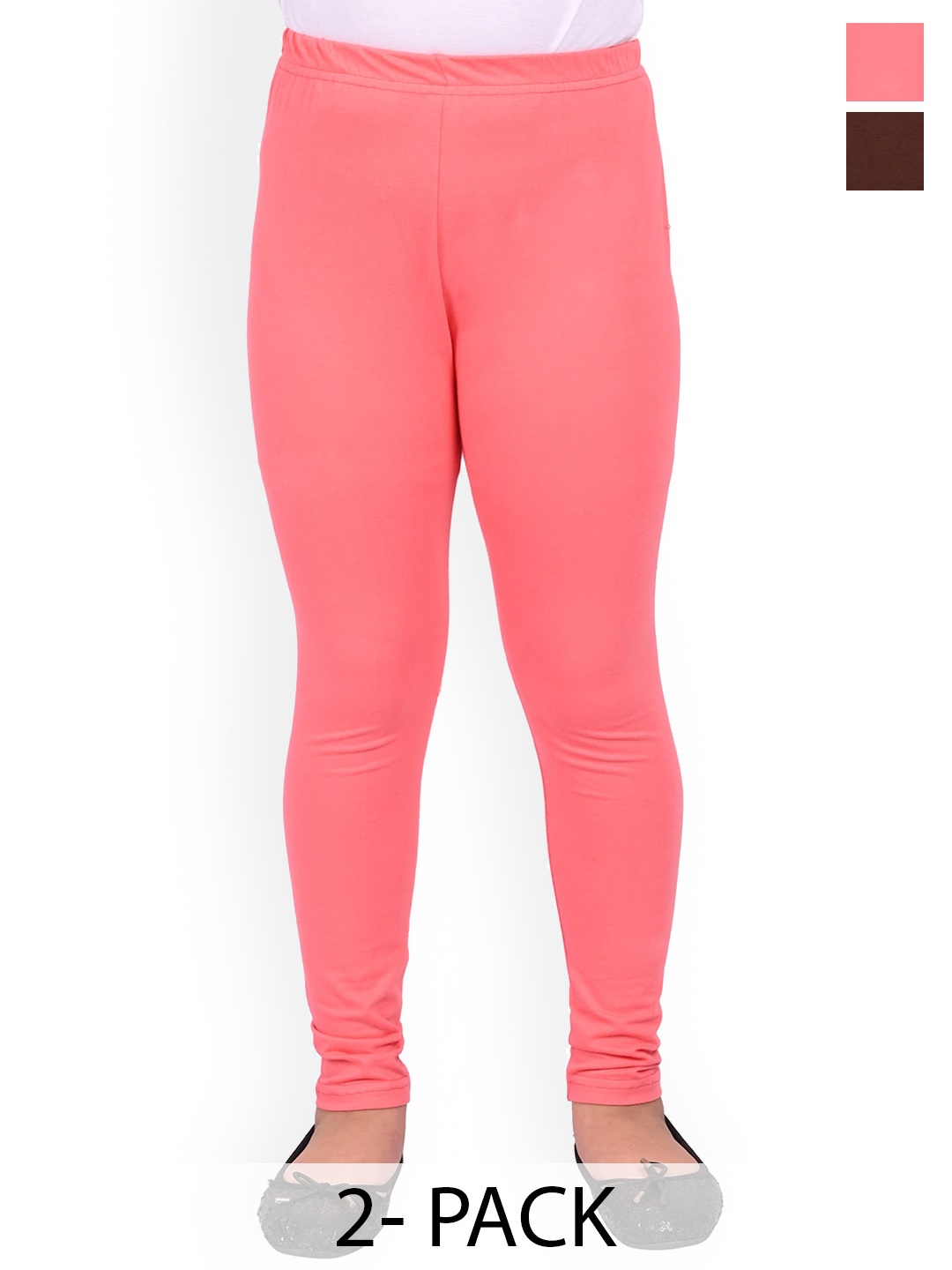 

BAESD Pack Of 2 Churidar Length Leggings, Pink