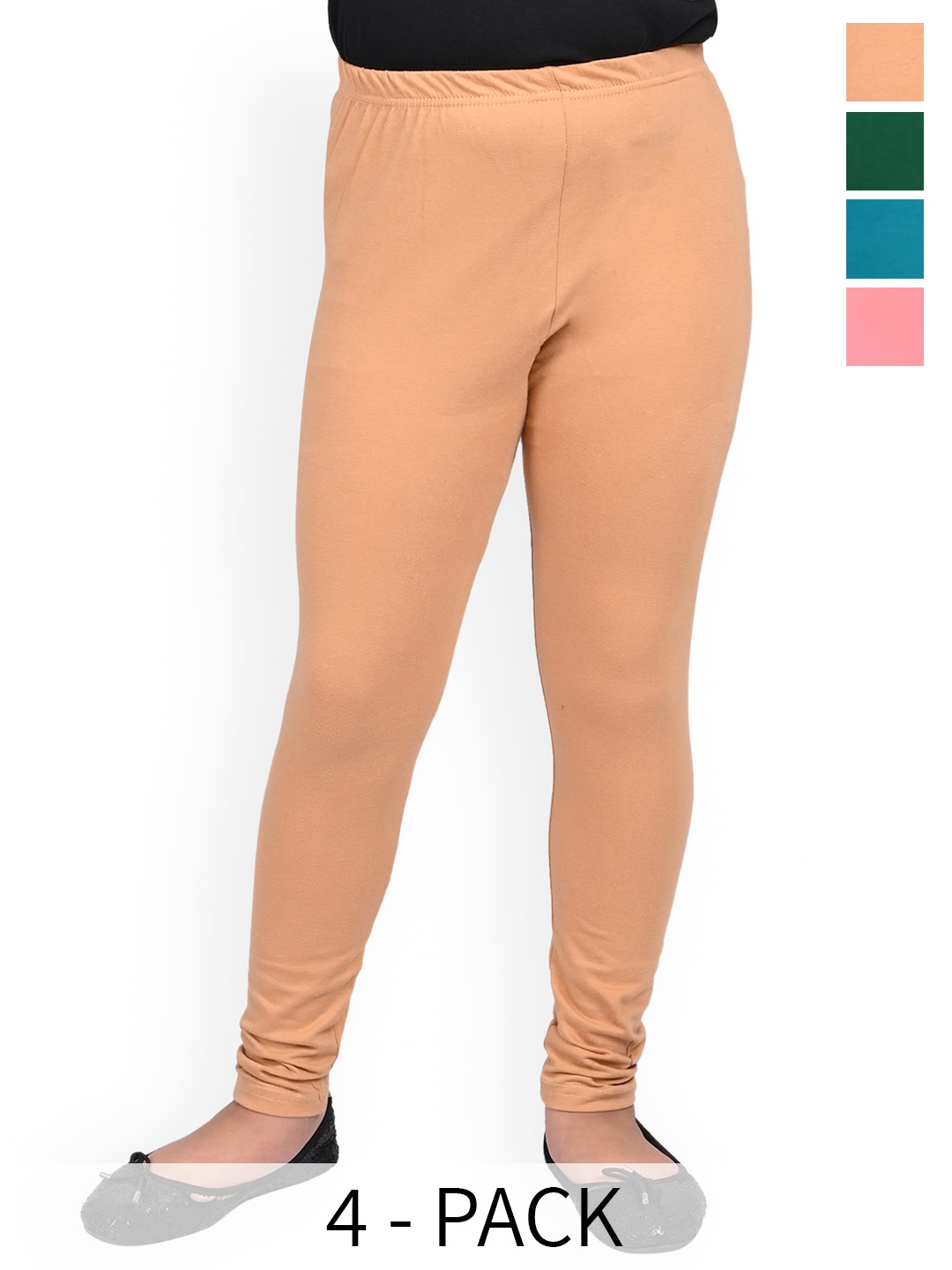 

BAESD Girls Pack Of 4 Slim-Fit Ankle-Length Leggings, Beige