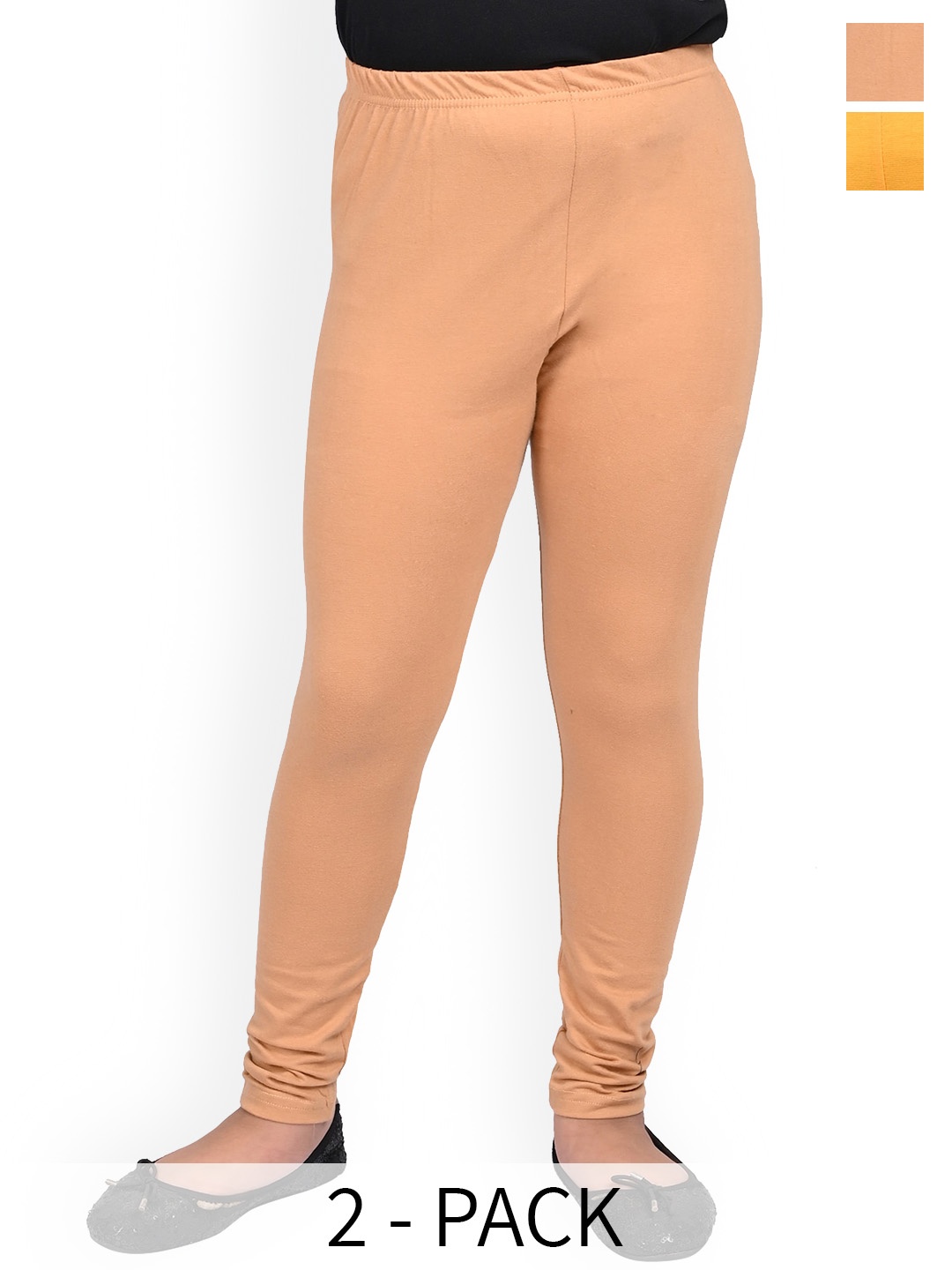

BAESD Girls Pack Of 2 Slim-Fit Ankle Length Leggings, Beige