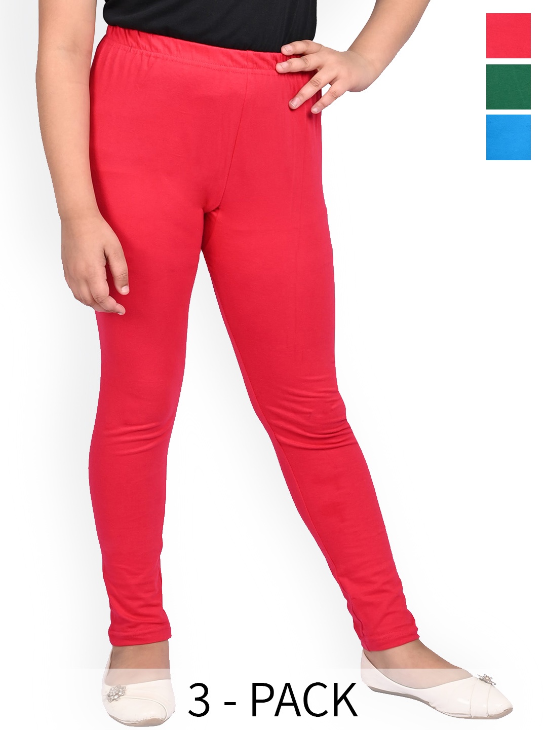 

BAESD Girls Pack Of 3 Slim-Fit Ankle-Length Leggings, Green