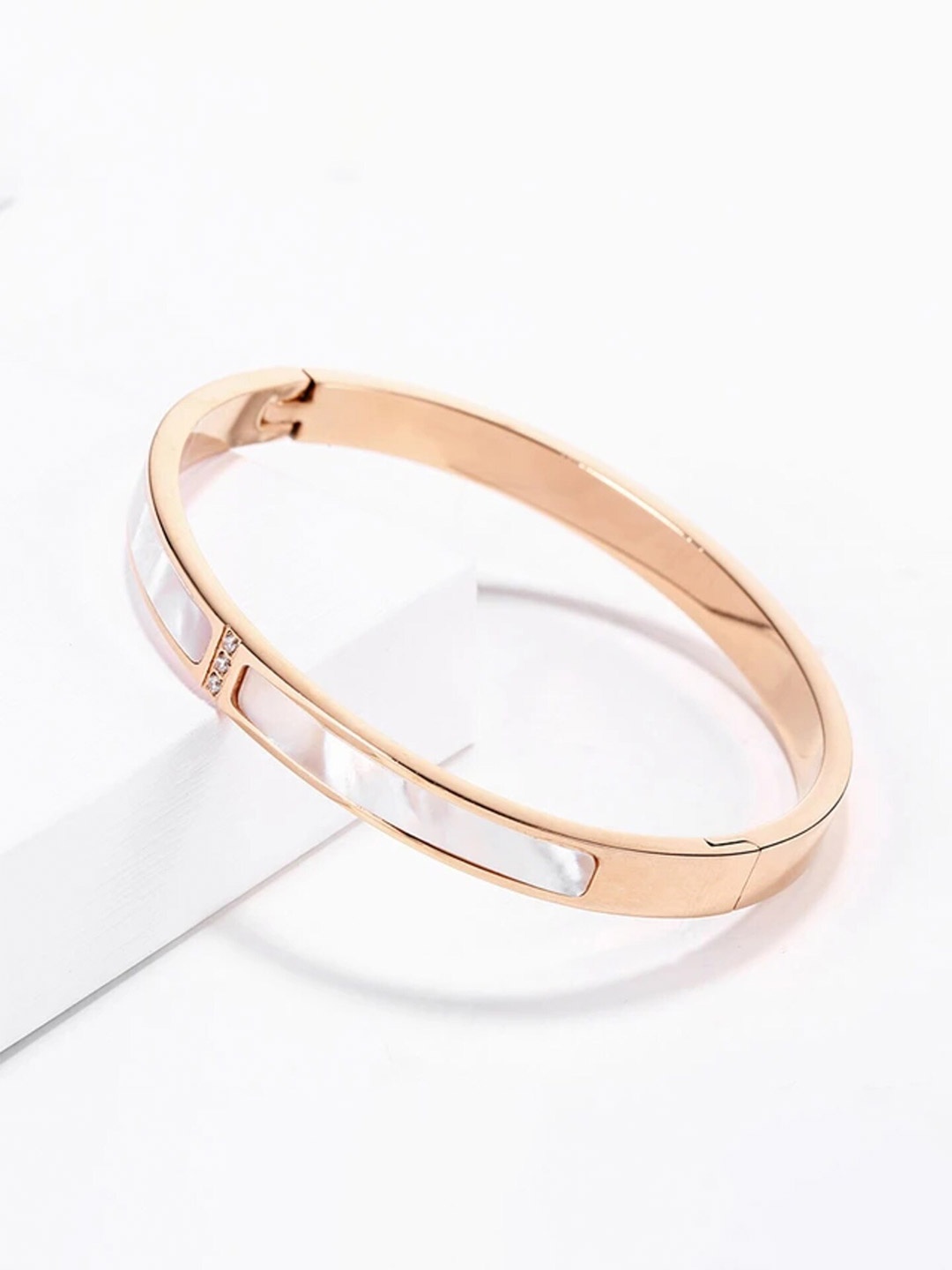 

Manikya American Diamond Rose Gold Plated Kada Bracelet