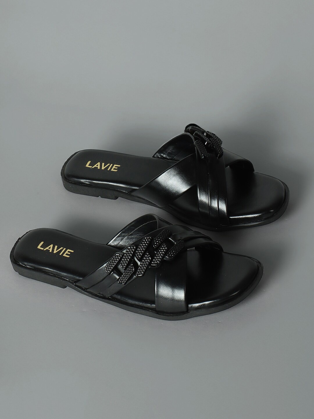 

Lavie Textured Open Toe Flats, Black