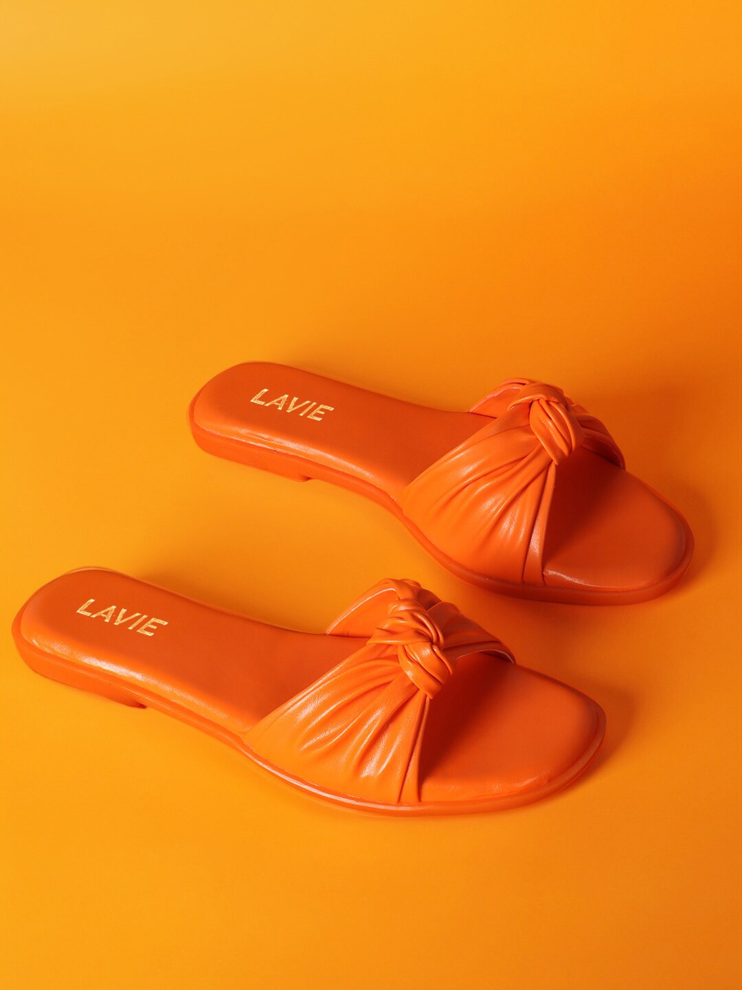 

Lavie Knot Detailed Open Toe Flats, Orange