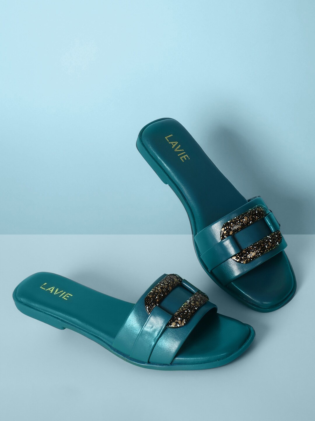 

Lavie Embellished Open Toe Flats, Teal