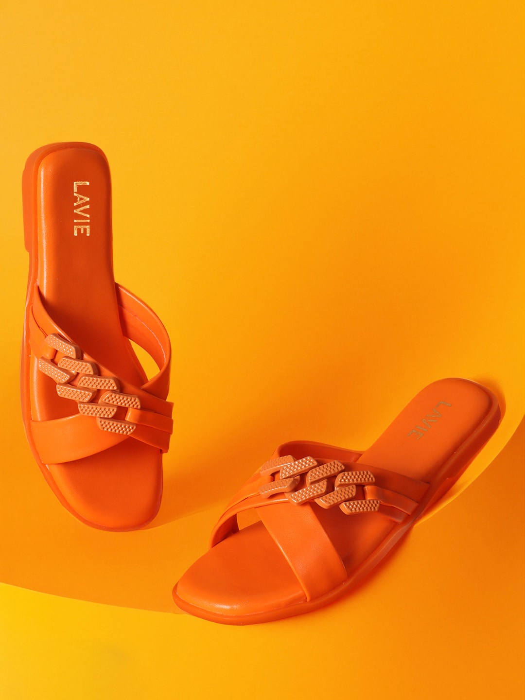 

Lavie Embellished Open Toe Flats, Orange