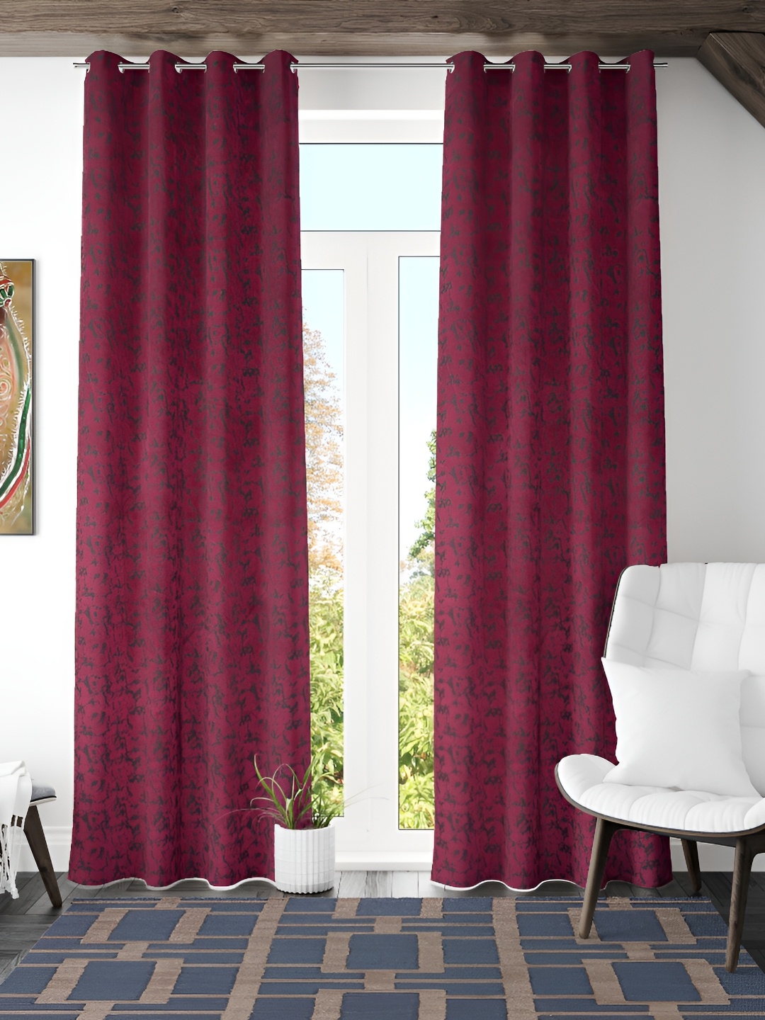 

Galaxy Home Decor Burgundy Room Darkening Window Curtain