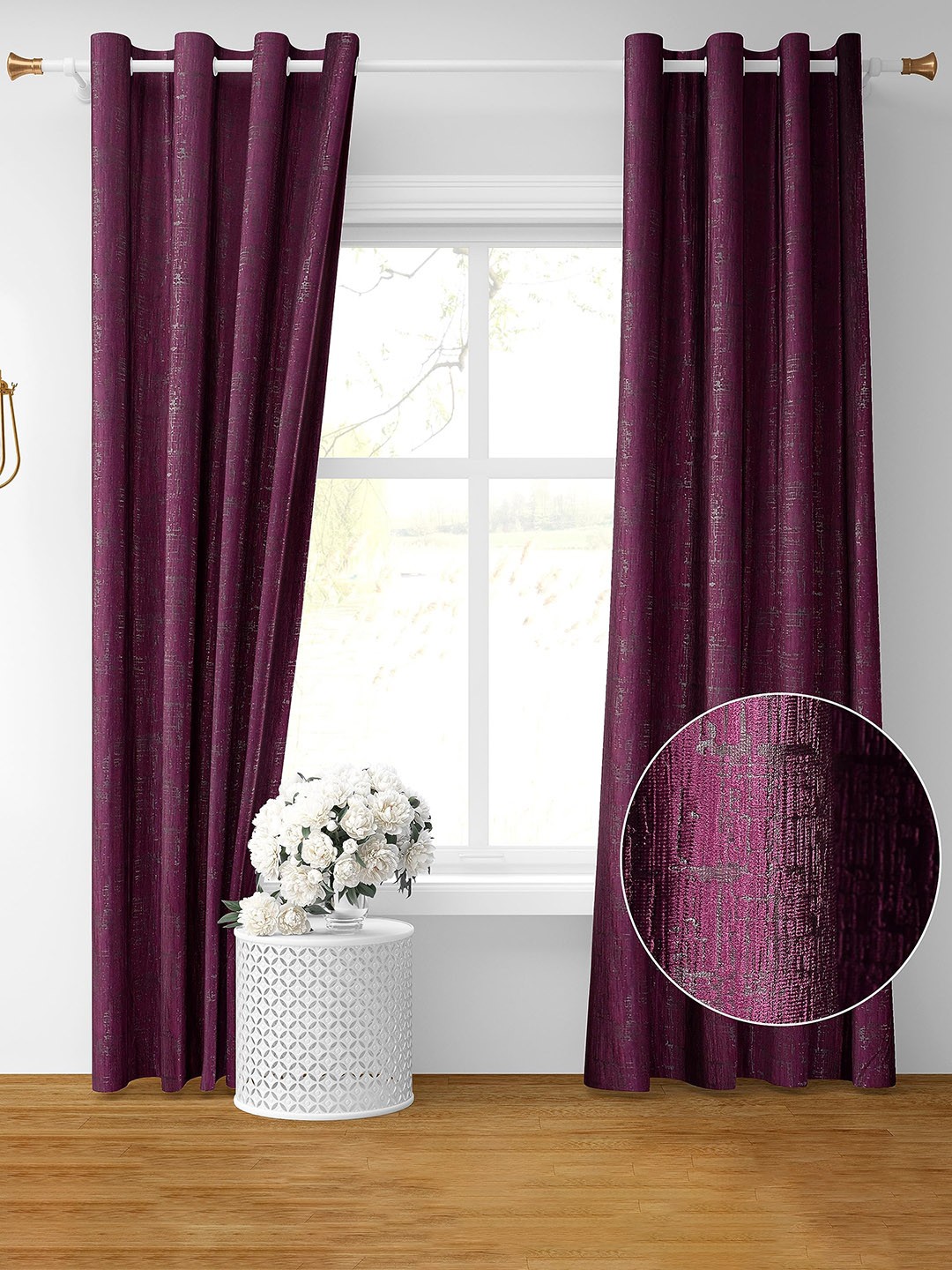 

Galaxy Home Decor Purple 2 Pieces Room Darkening Window Curtains