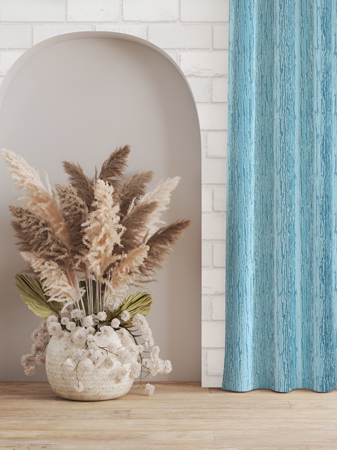 

Galaxy Home Decor Turquoise Blue Floral Room Darkening Window Curtain