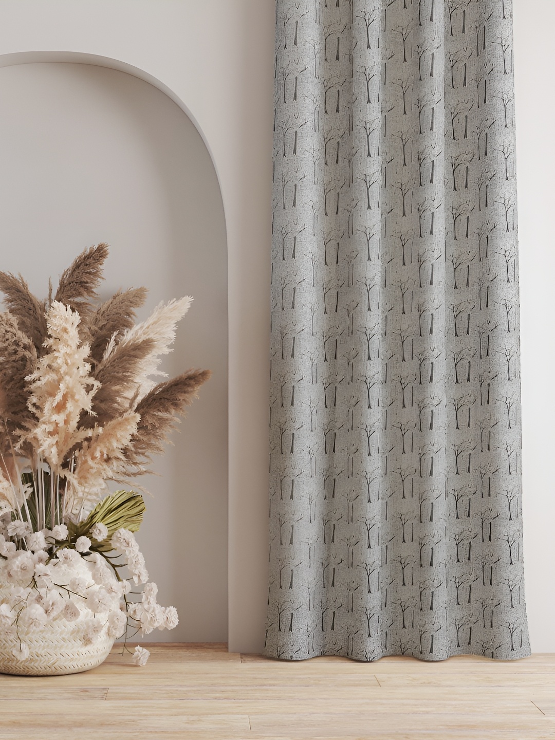 

Galaxy Home Decor Off White Floral Room Darkening Window Curtain