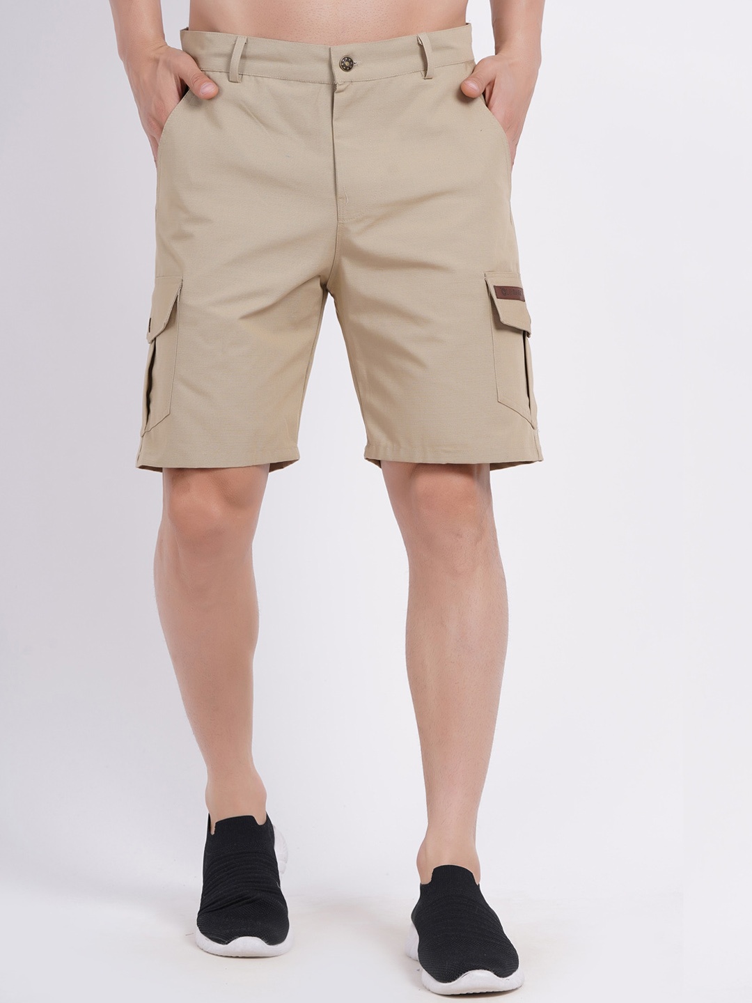 

BAESD Men High-Rise Dri Fit Cargo Chinos Shorts, Beige