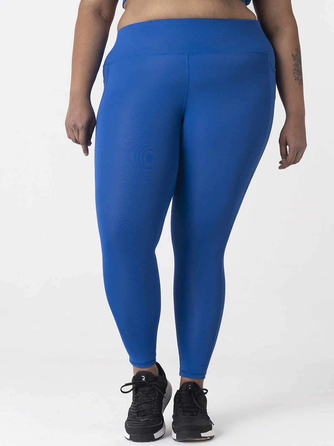 

SPIRIT ANIMAL Plus Size Women High Rise 4 Way Stretch Ankle Length Training Tights, Blue