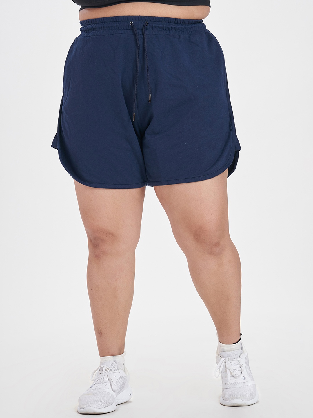 

SPIRIT ANIMAL Women High Rise Comfortable Sports Shorts, Navy blue