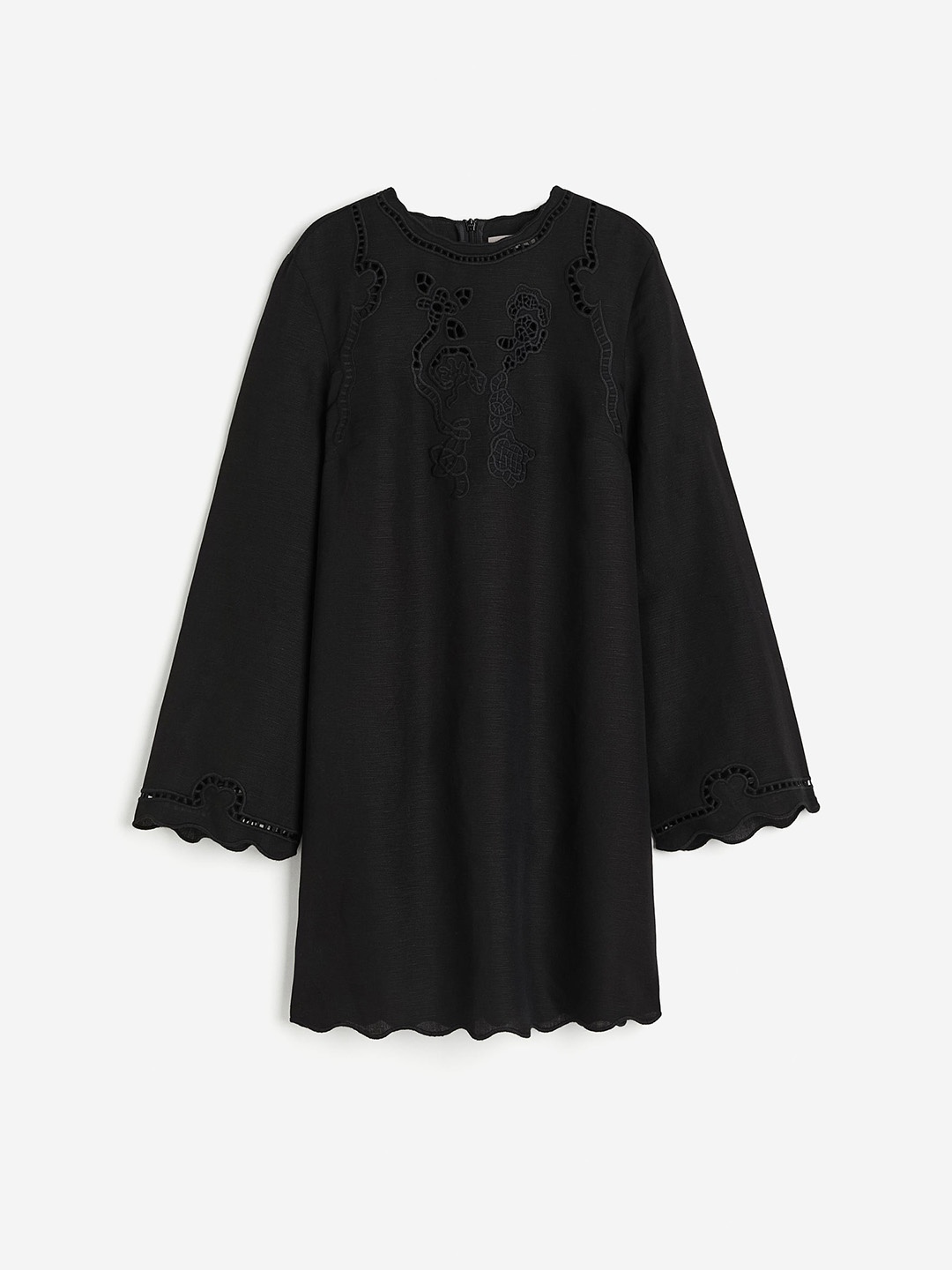 

H&M Women Linen-Blend Dress, Black
