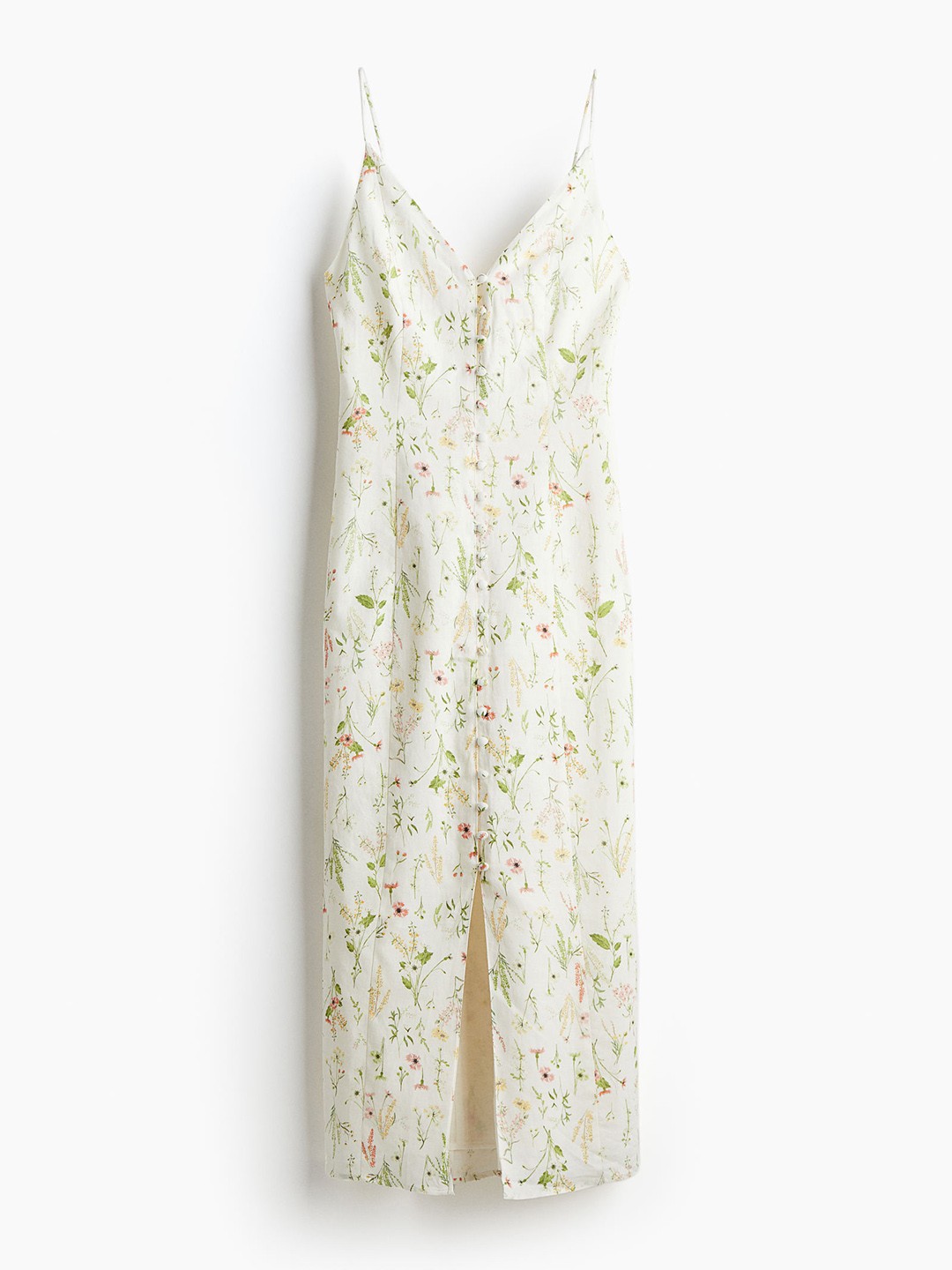 

H&M Women Linen-Blend Dress, White