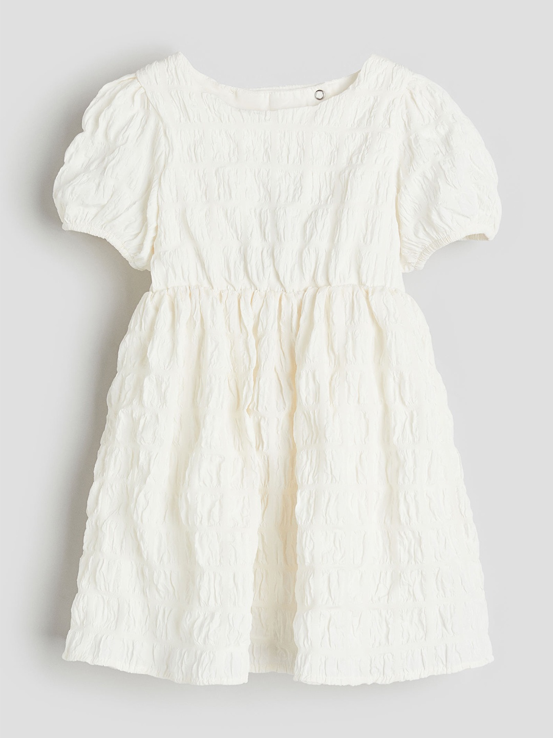 

H&M Girls Puff Sleeved Dress, White