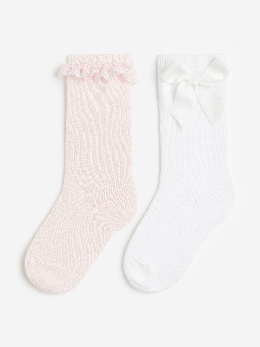 

H&M Girls 2-Pack Knee Socks, White
