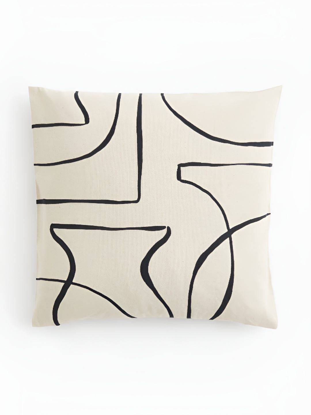 

H&M White & Black Pure Cotton Patterned Cushion Cover