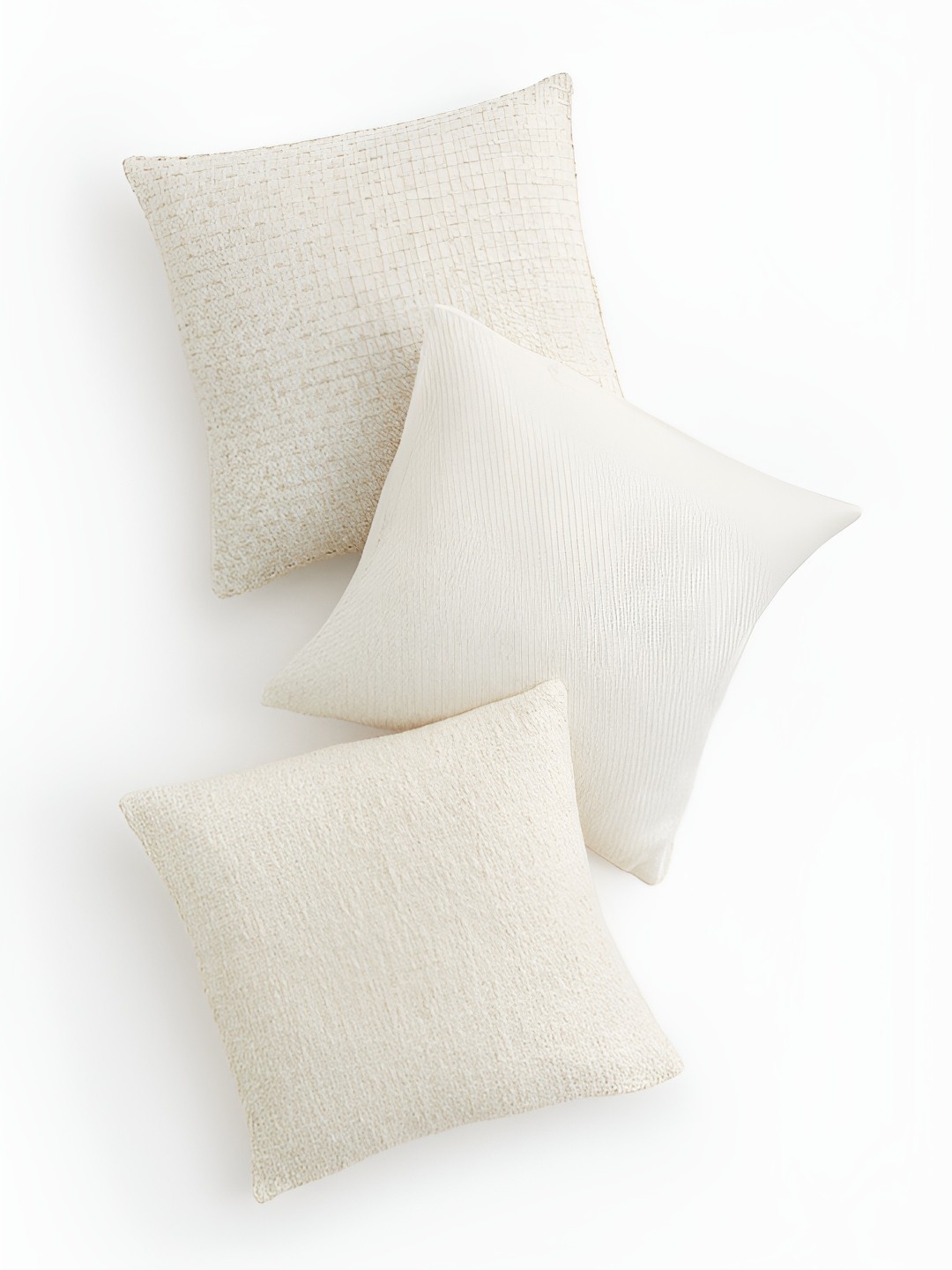 

H&M 3-Pack Structure-Weave Cushion Covers, Beige