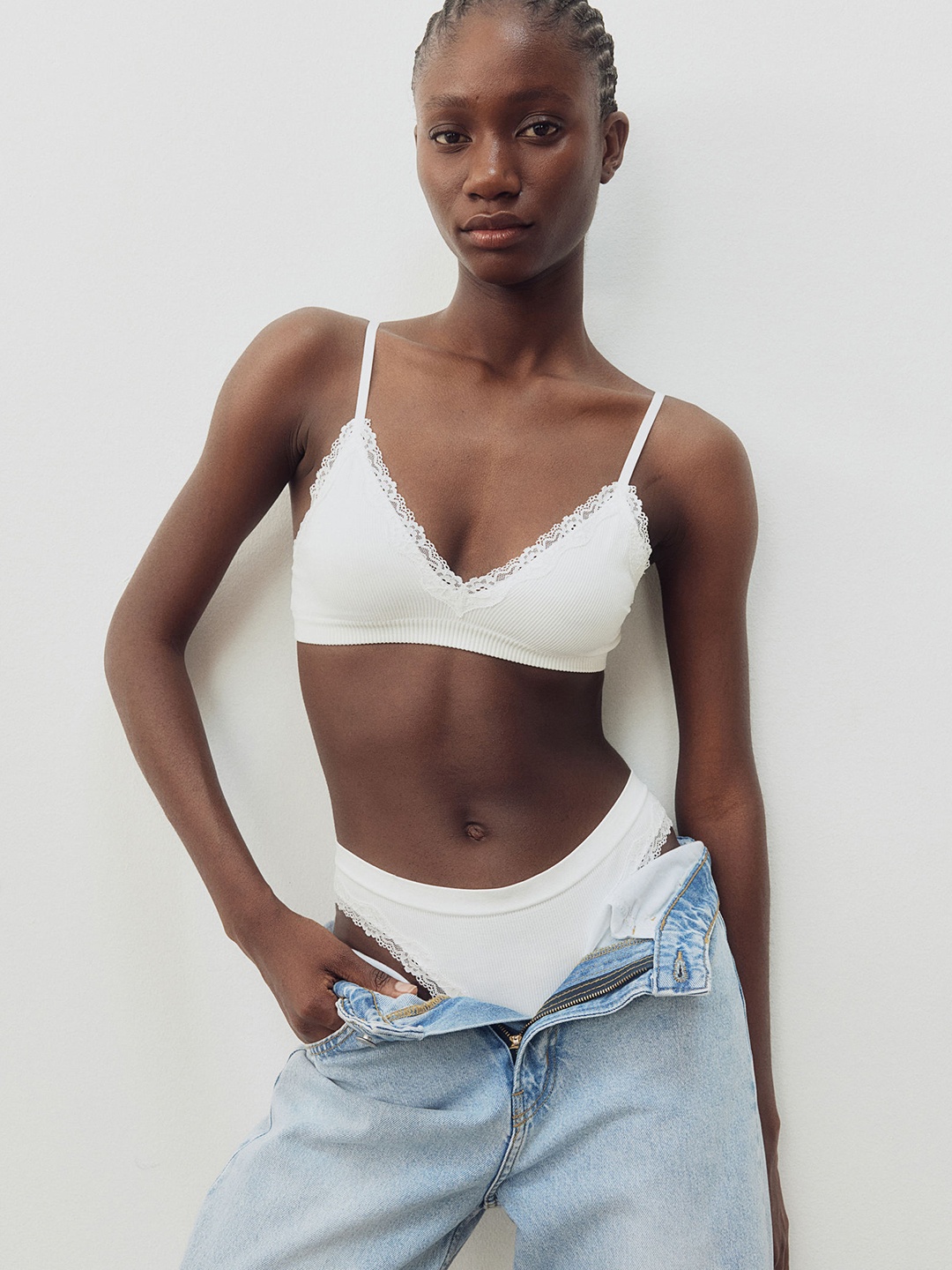 

H&M Seamless Soft Bra, White