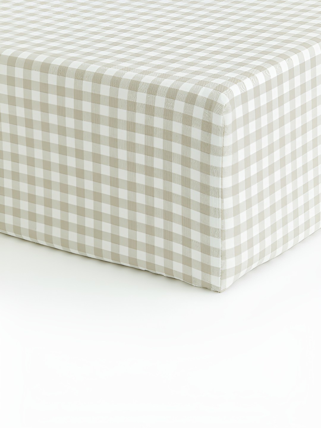 

H&M Beige Gingham-Checked Fitted Sheet