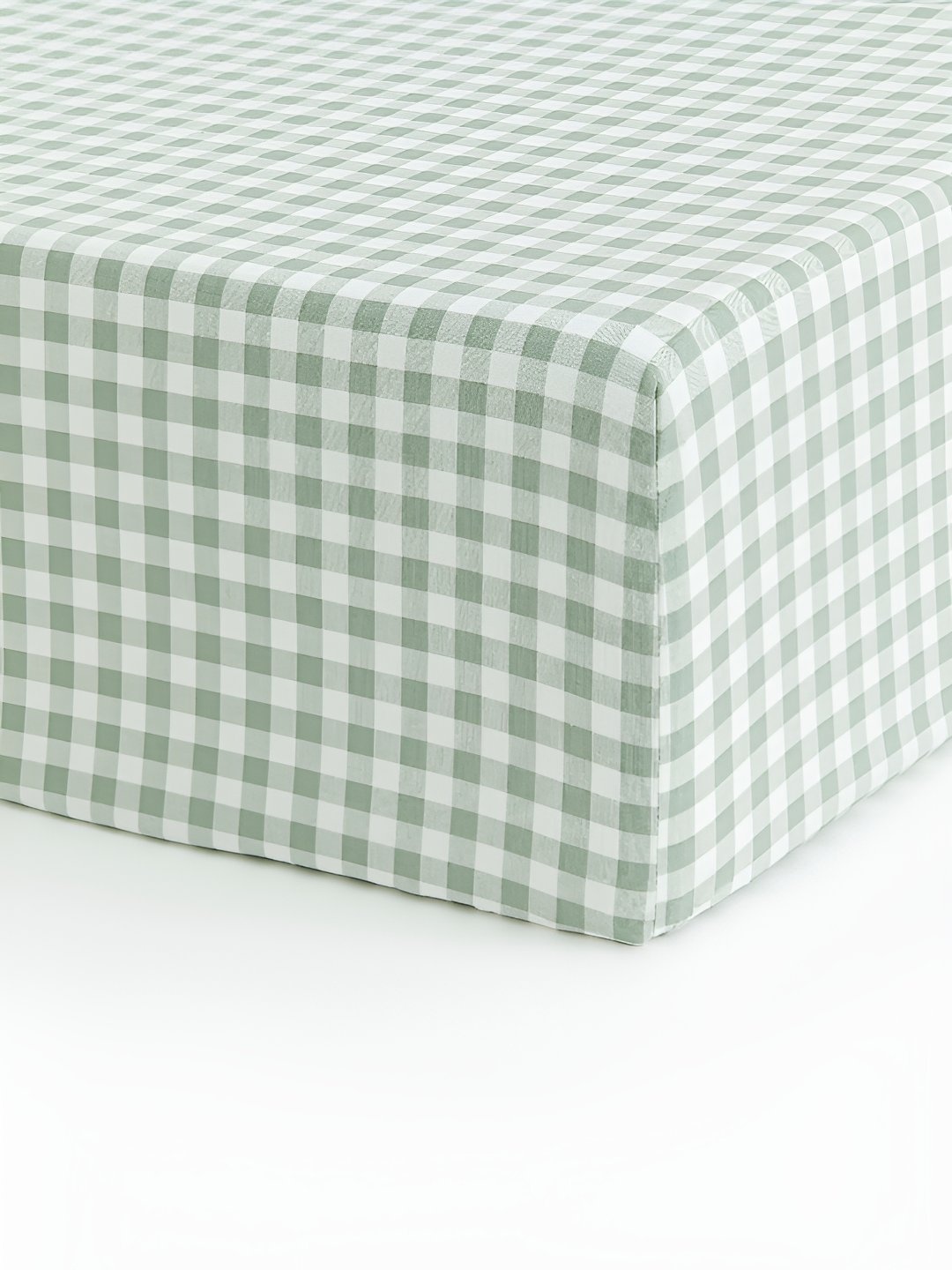 

H&M Green Pure Cotton Gingham-Checked Fitted Sheet