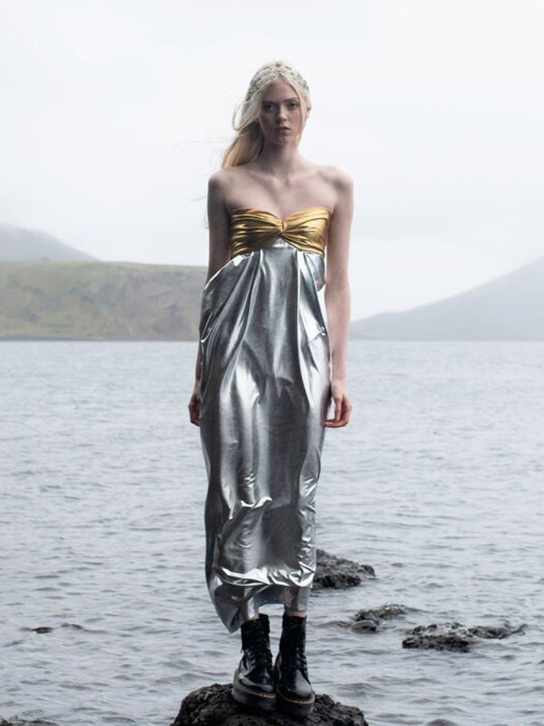 

Dash and Dot Maxi Block Dress, Gold