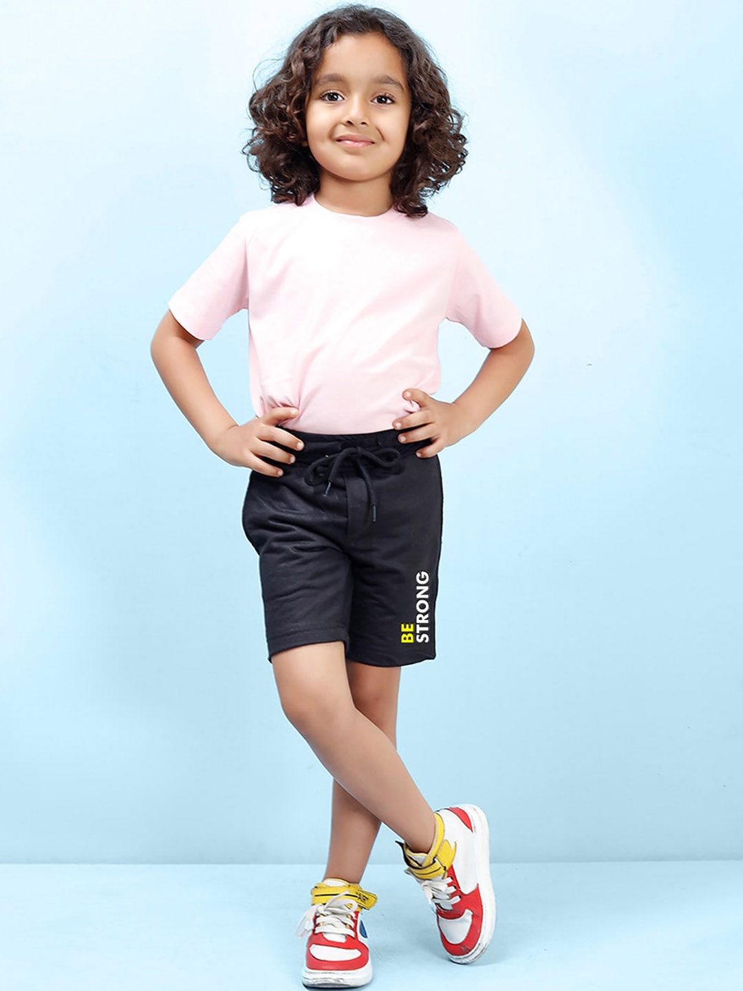 

NUSYL Boys Mid-Rise Cotton Shorts, Black