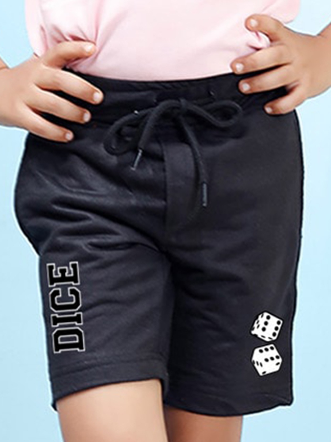 

NUSYL Boys Mid-Rise Cotton Shorts, Black