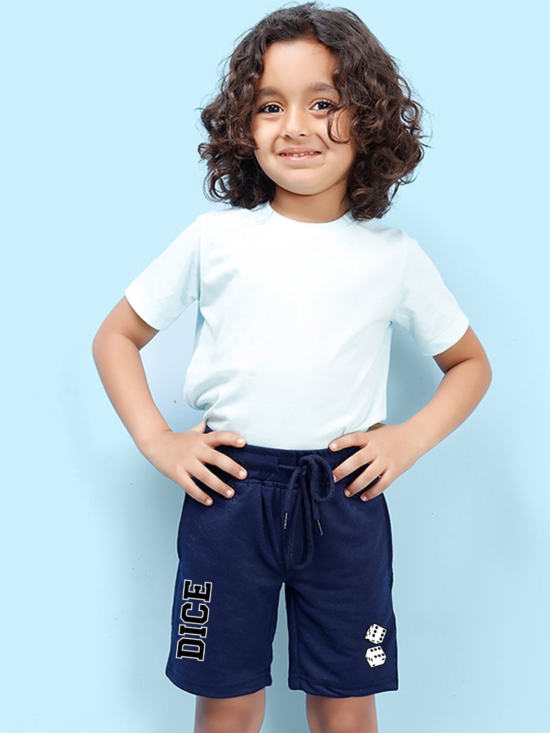 

NUSYL Boys Graphic Printed Cotton Shorts, Navy blue